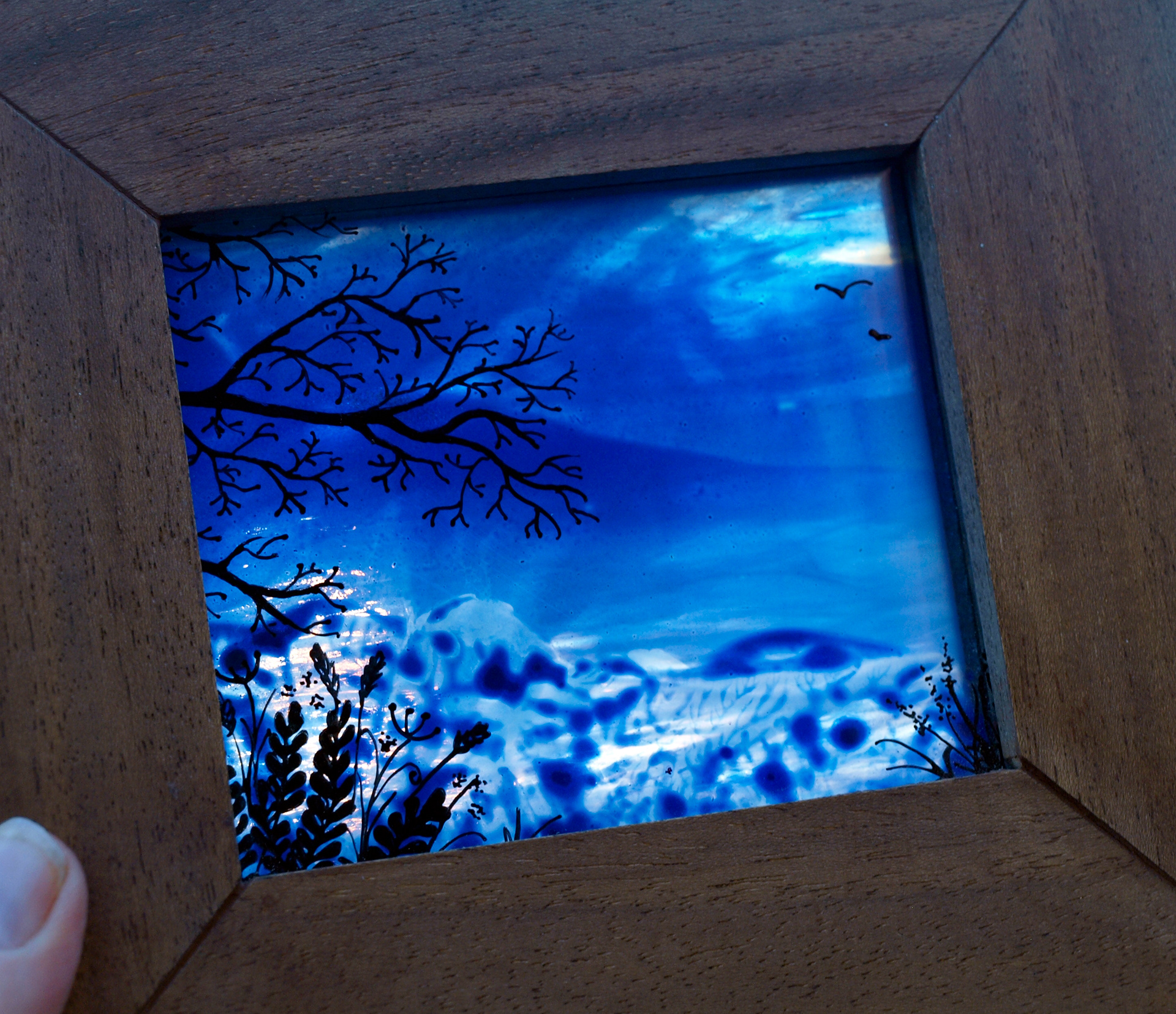 Layered Blue Landscape Art Block