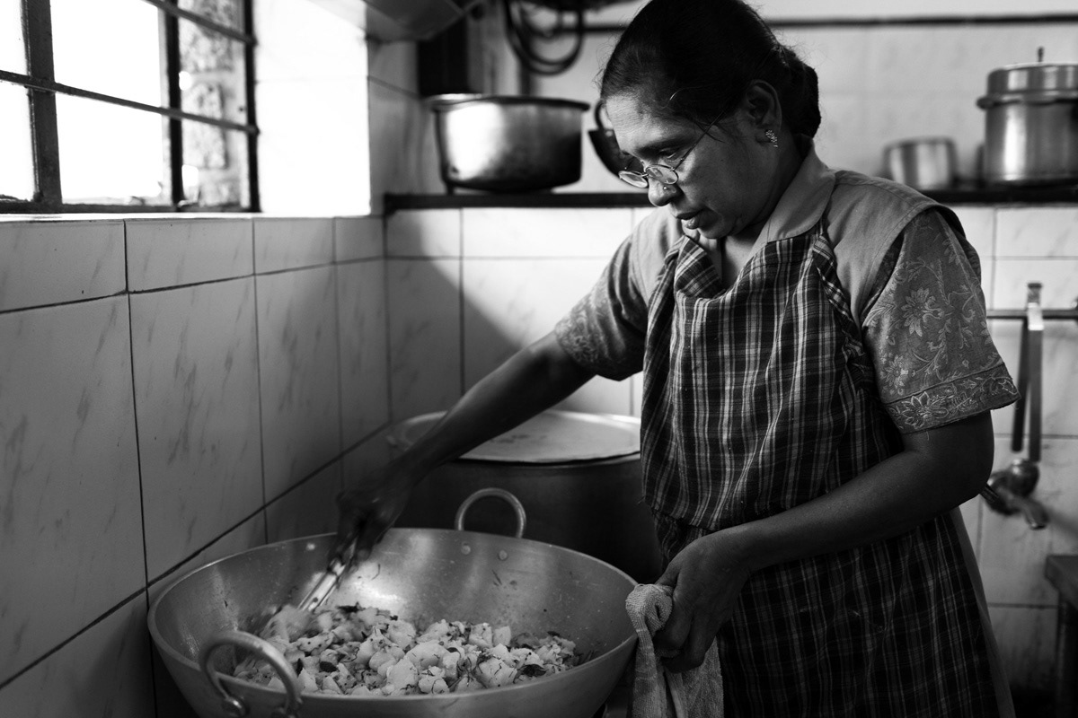 The kitchen is headed by Kurshid, who has served here for over a decade. With a watchful eye and a gleeful grin she puts tremendous love into her cooking.