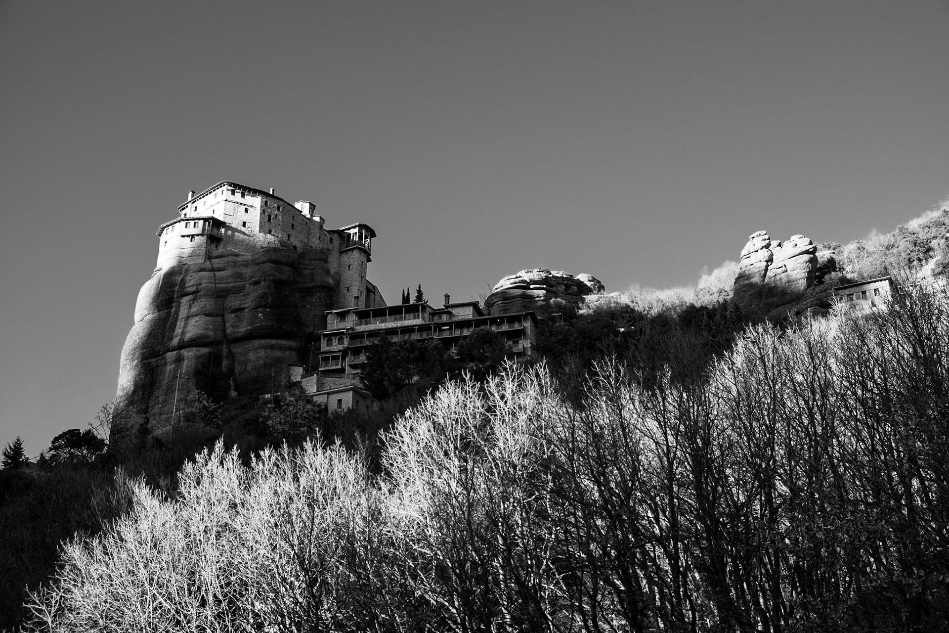 Black & White Monasteri Rousano on Meteora Greece