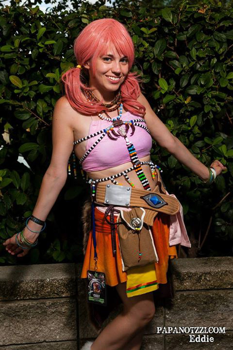 Sewn and crafted skirt, belt, top, beads, necklace