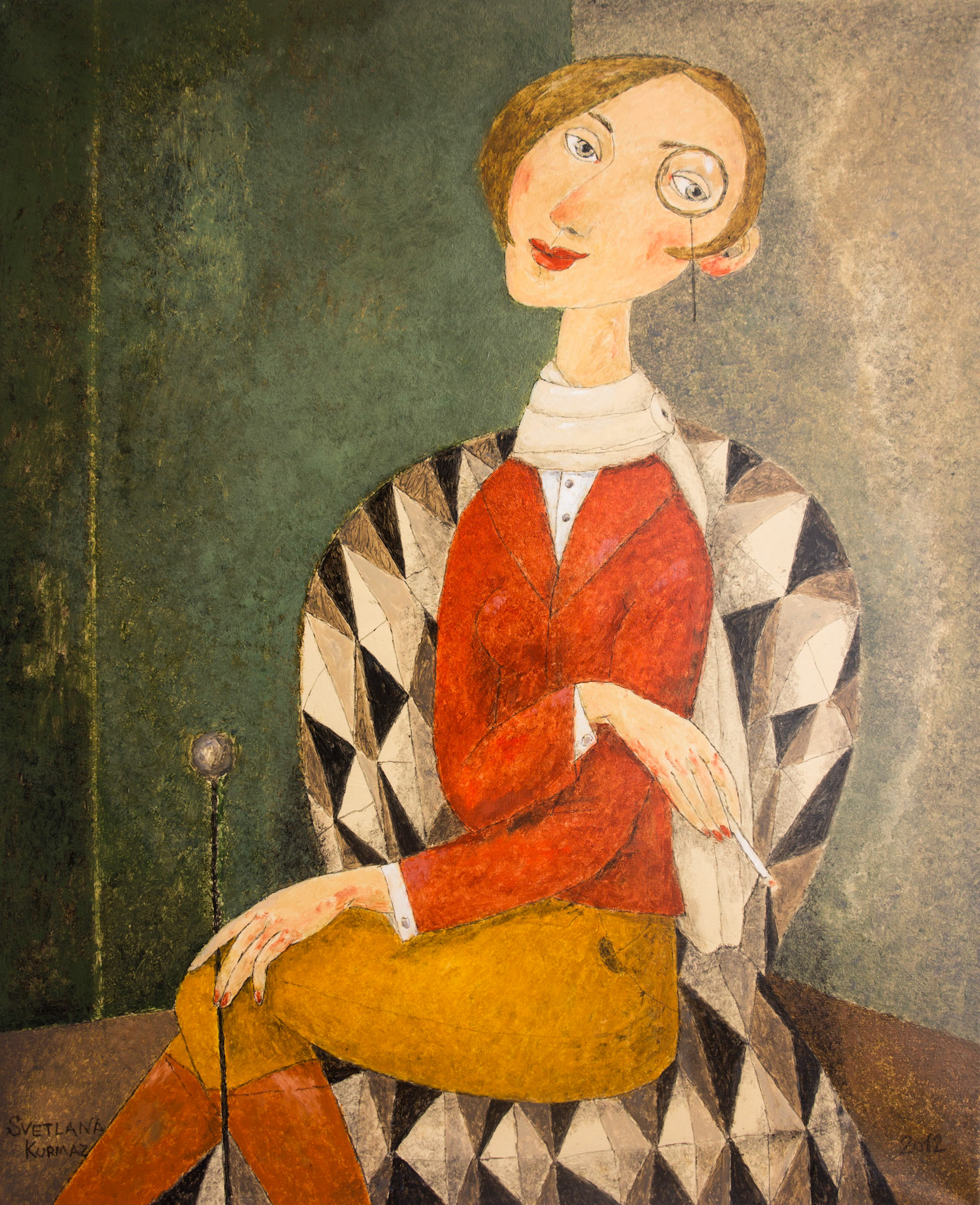 HUNTRESS, oil on canvas, 100x80cm.