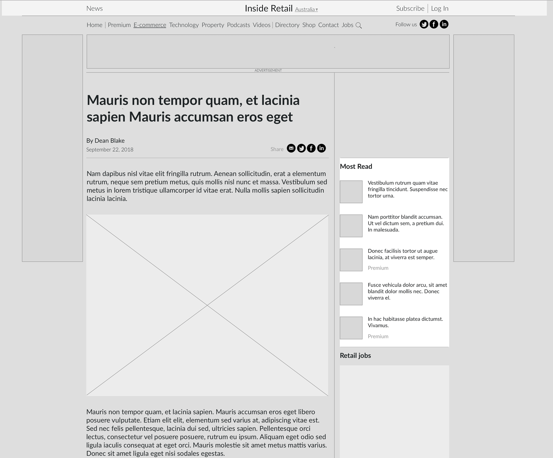 initial Low fidelity desktop wireframe