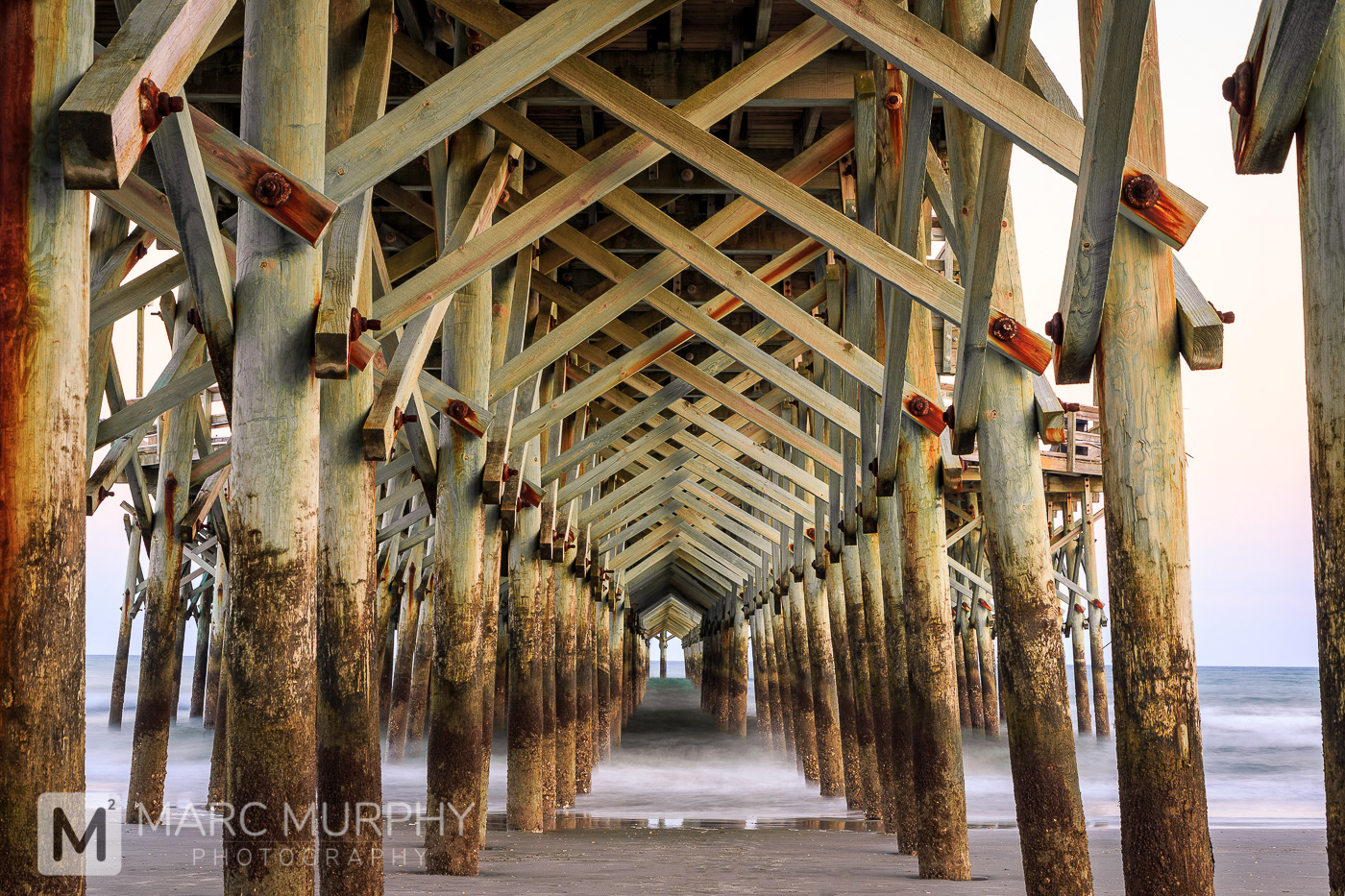 Underside of Pier on Beach Coastline