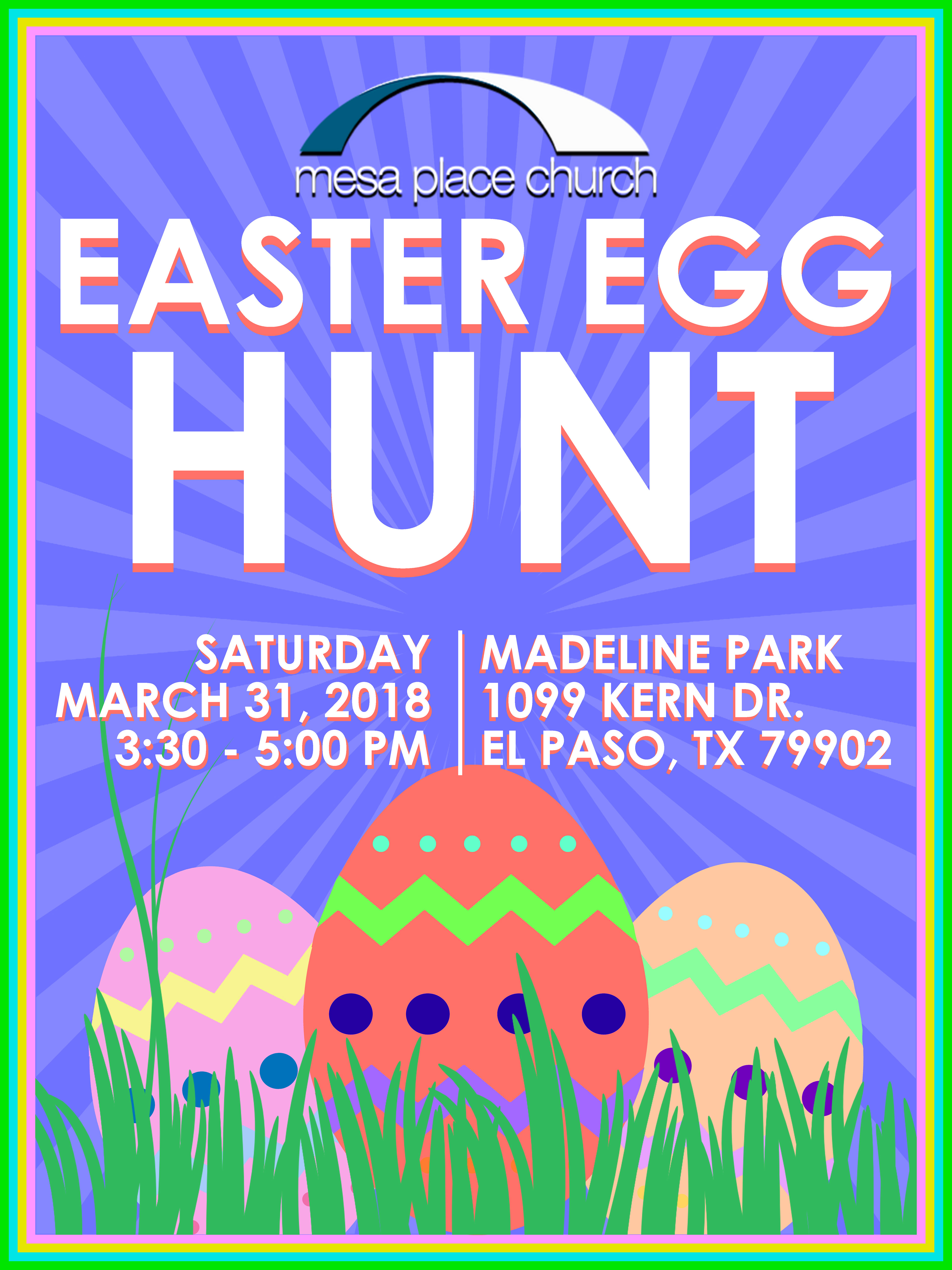 Easter Egg Hunt advertisement (2018) – Mesa Place Church El Paso