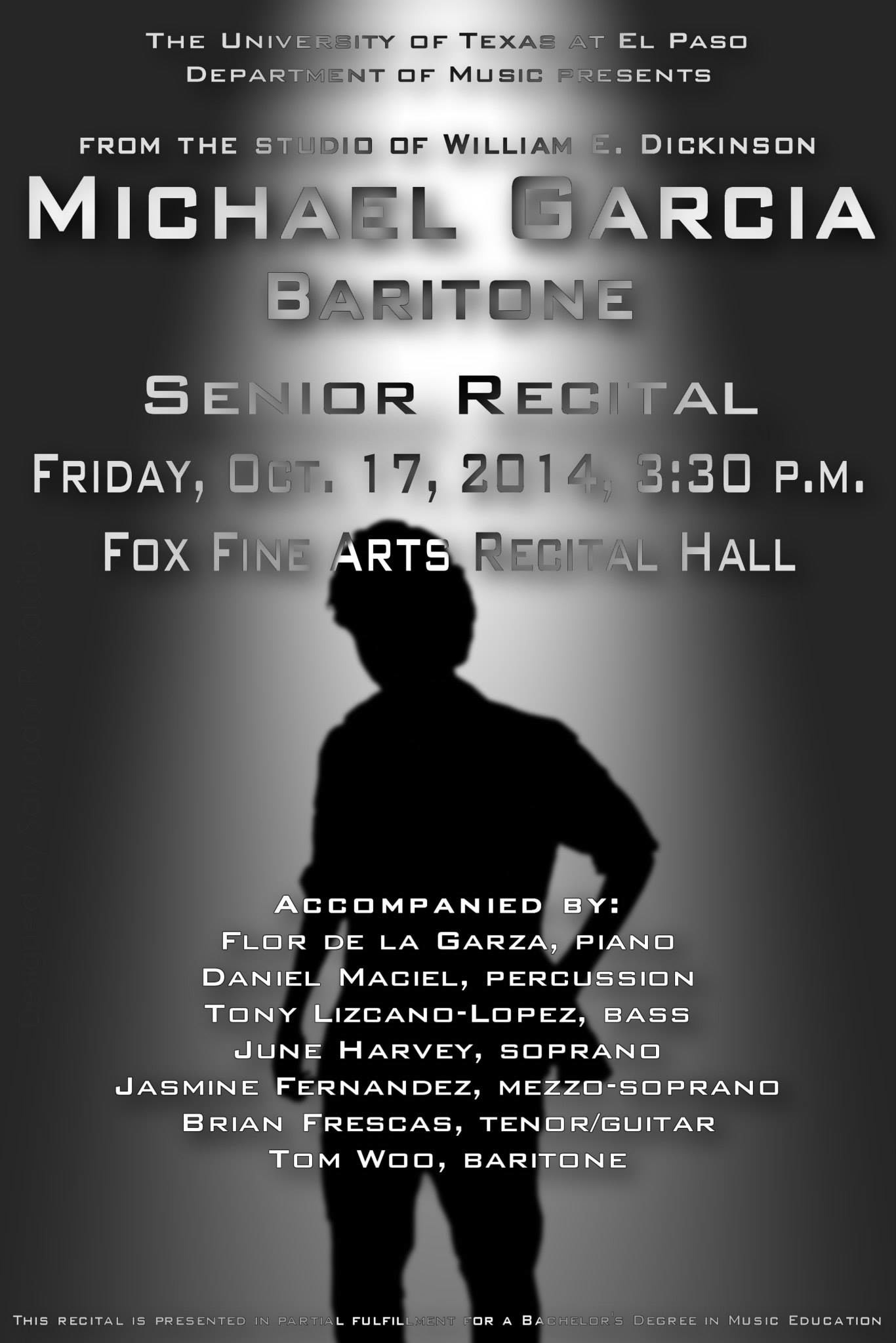 Michael Garcia Senior Recital (2014 recital) – UTEP
