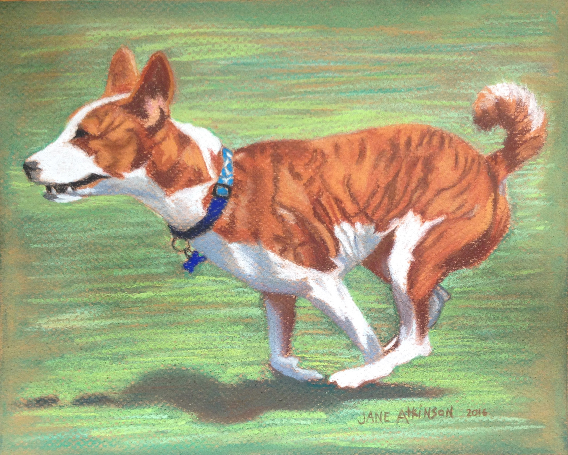 COMMISSION: Tigger, 12" x 9", Pastel on Paper