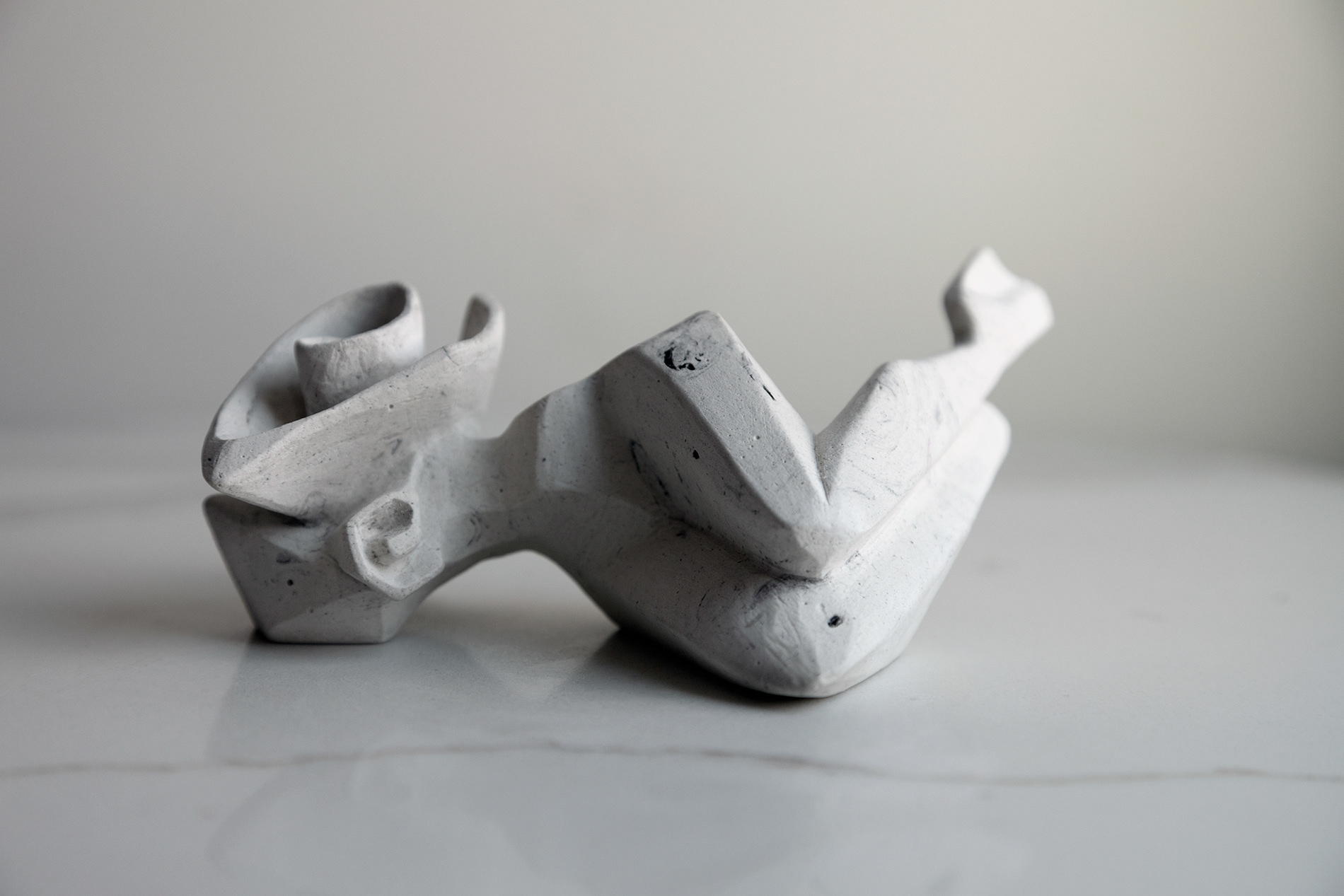 Hypnos (front), marbled plaster, 3” x 6” x 4.5”