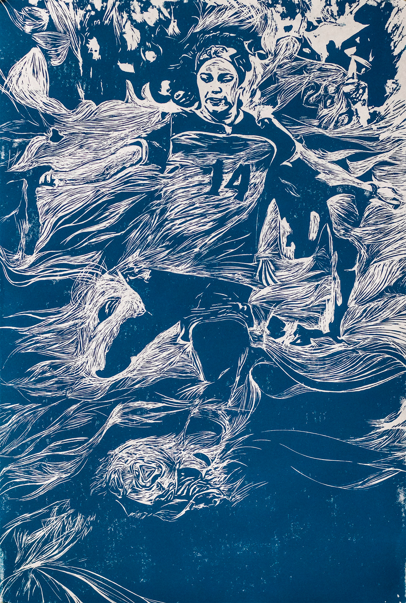 MORGAN, relief print, 18 x 12 inches