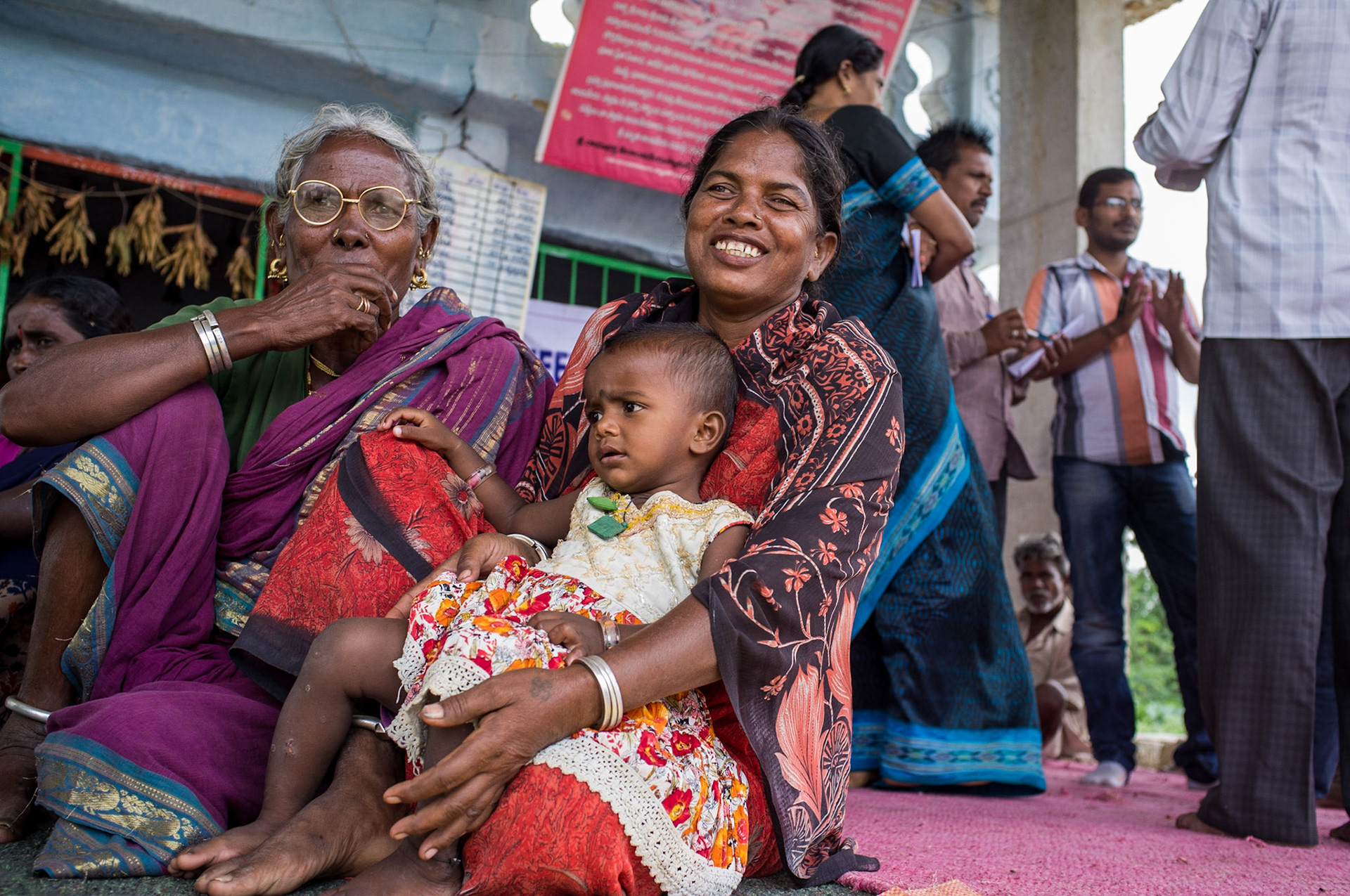 Andhra Pradesh, India. Farmers from Gorita village at its main temple. September 5, 2012.