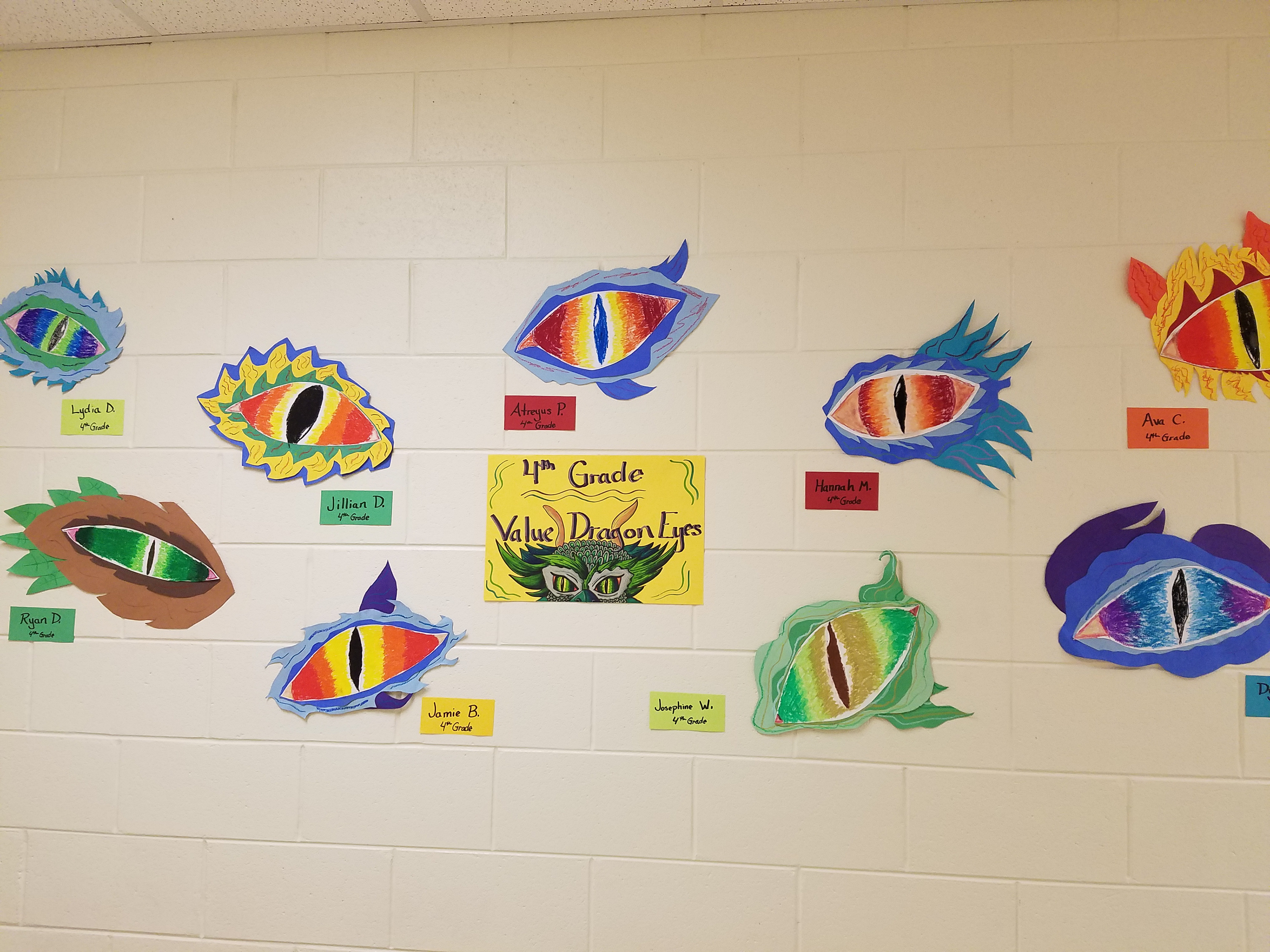 4th Grade Value Dragon Eyes Display