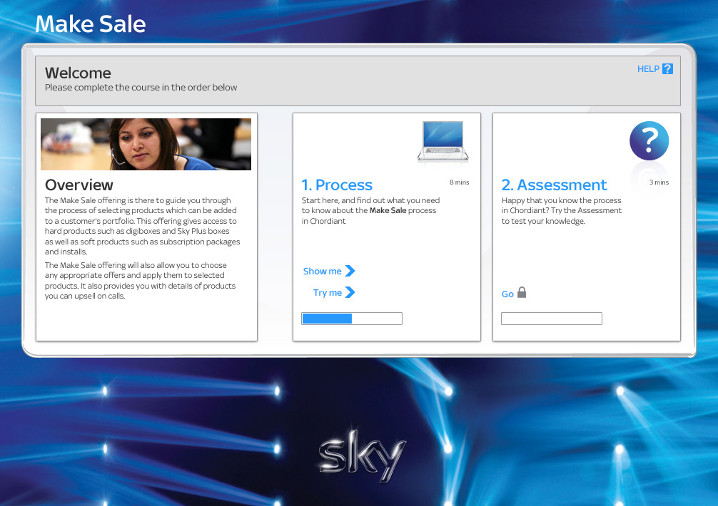 Sales system training for Sky