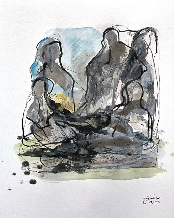 Dig, Ink and Watercolour