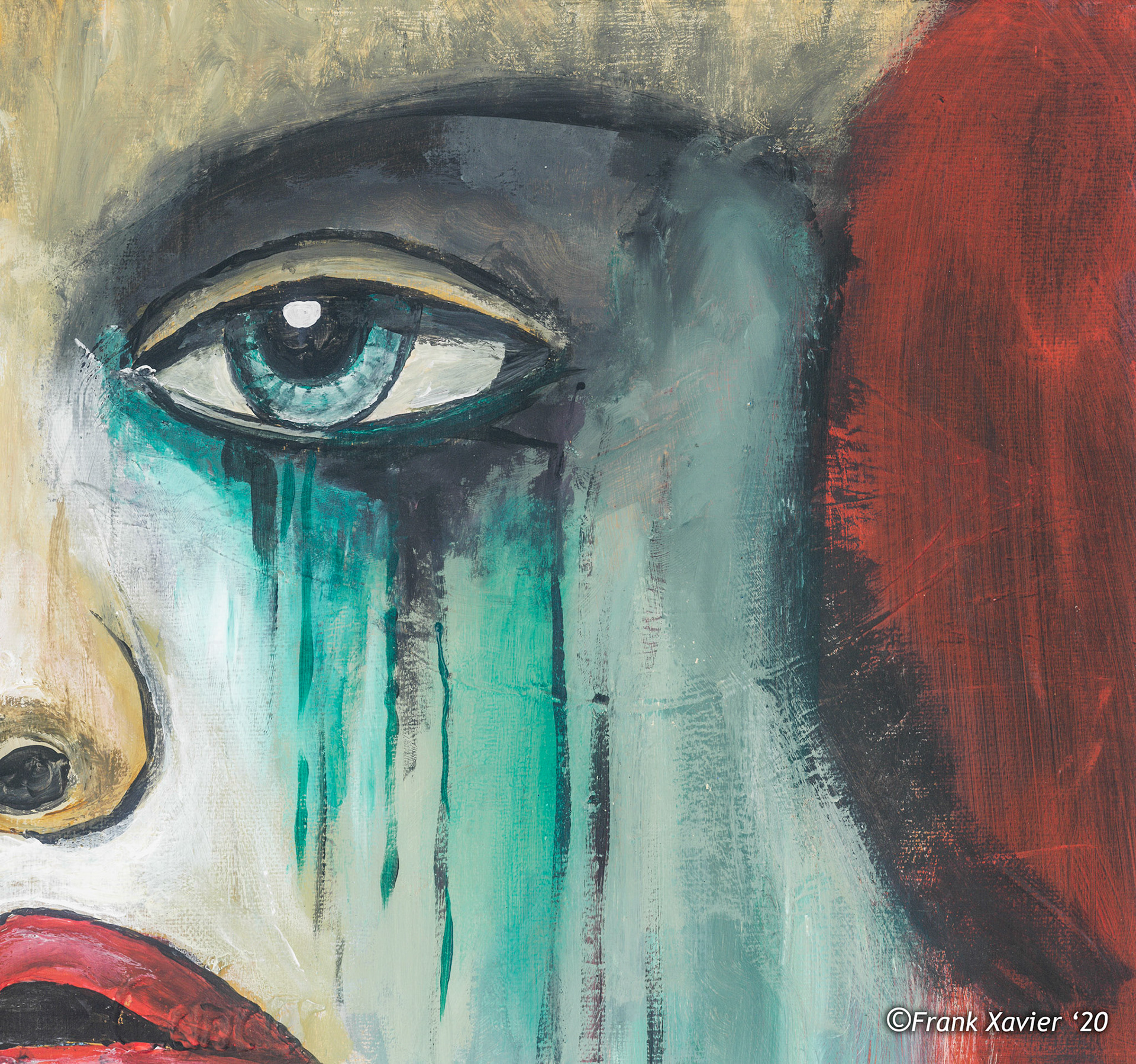 Trauer | Frank Xavier Original | Acryl auf Leinwand | 30 mal 30 cm