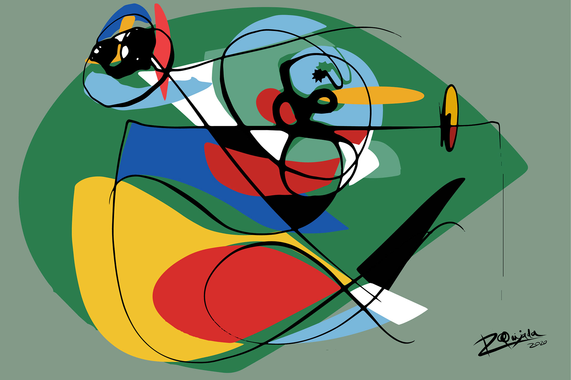 Jinete y Caballo - 60x40 inch / 152,4x101.6 cm - Expuesta en colección privada en BCN, ESP.