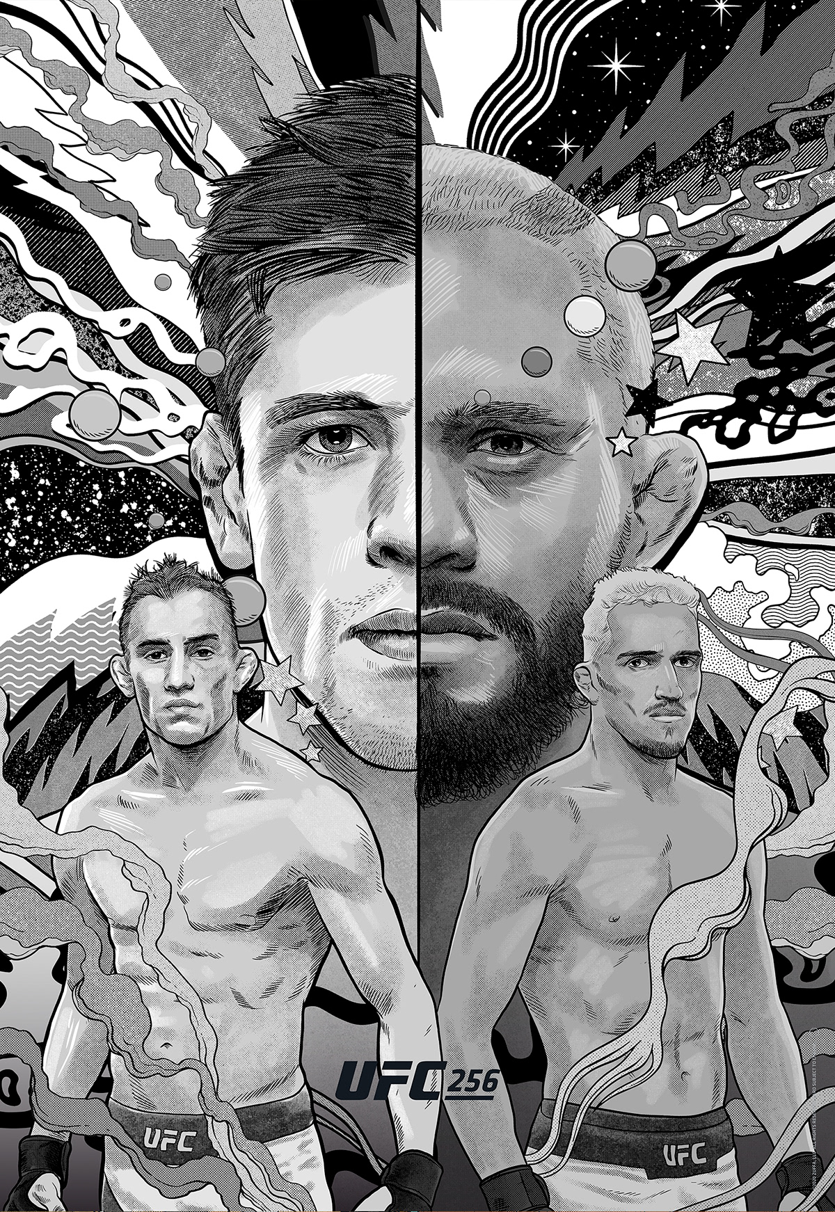 Pedro Correa Illustrator UFC 256 official poster