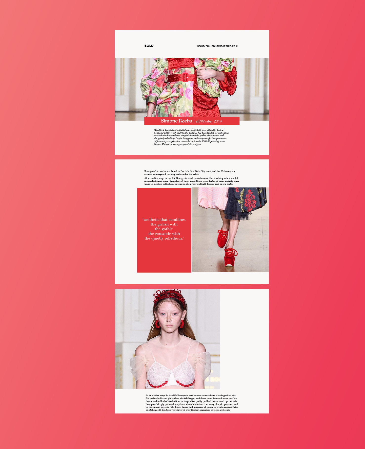 Web magazine layout design