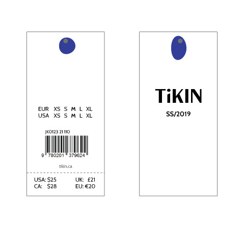 Price Tag with minor use of the brand pattern