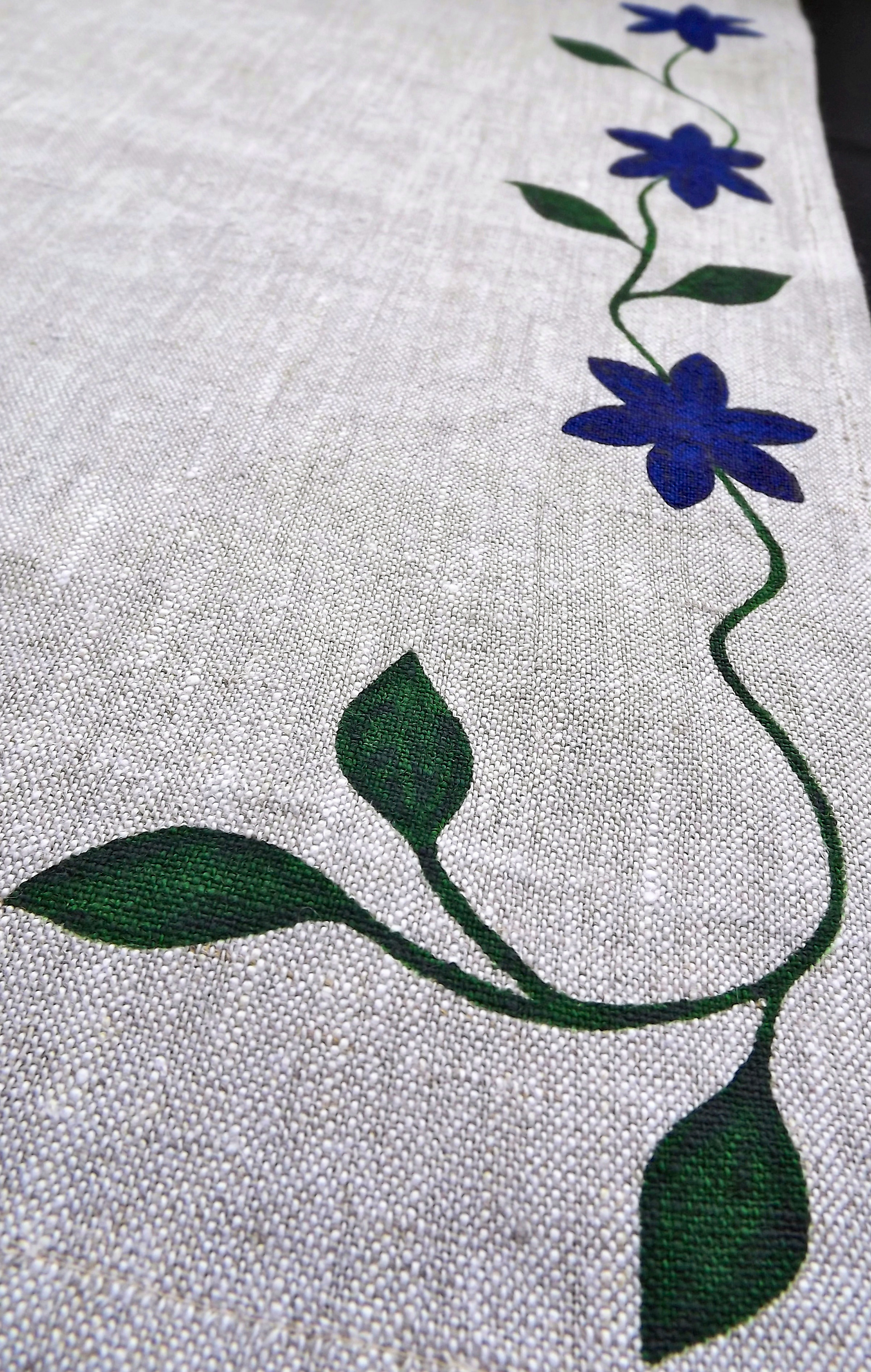 Hand painted tea towel