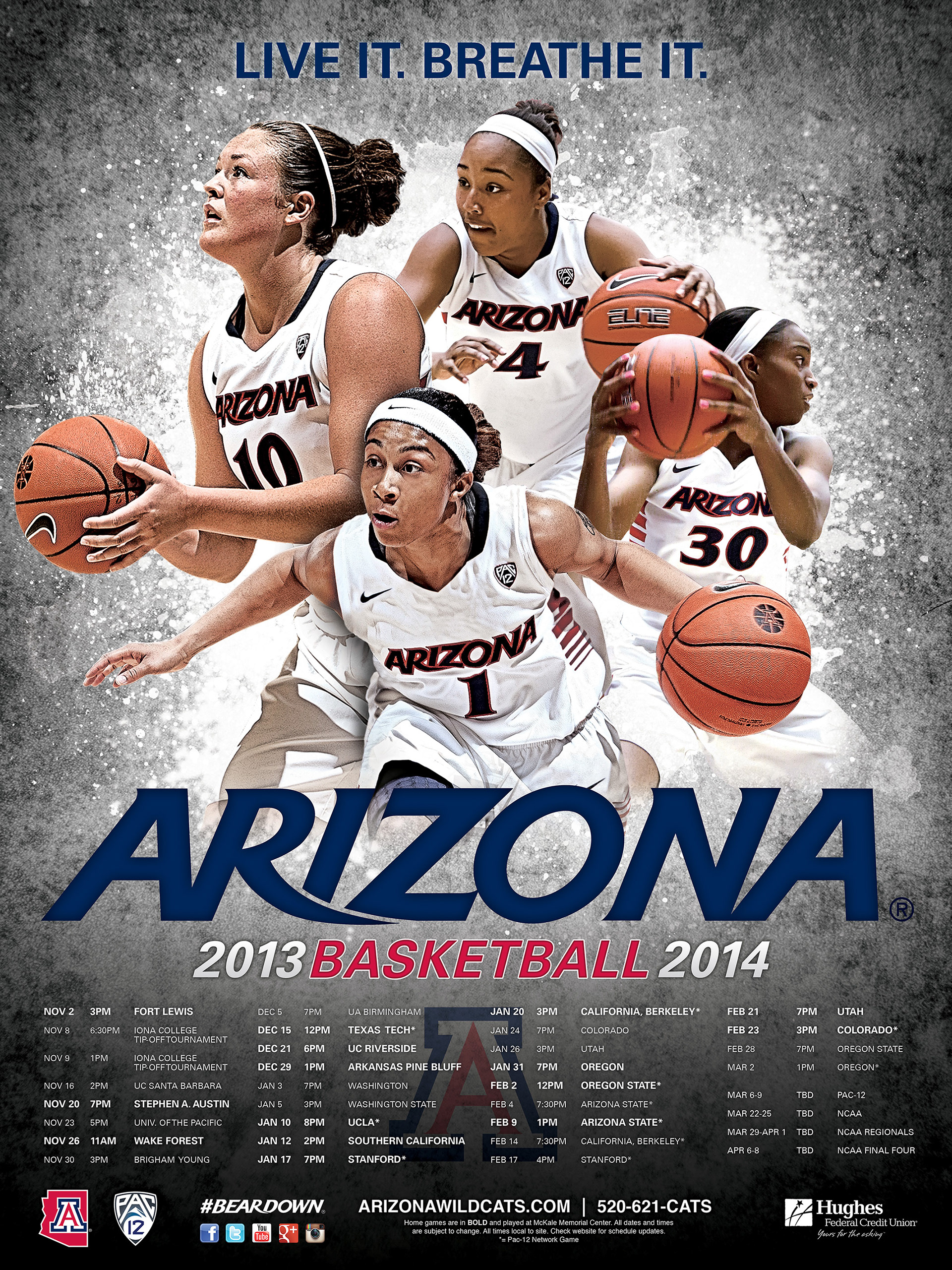 Arizona Wildcats Women's Basketball Poster. 