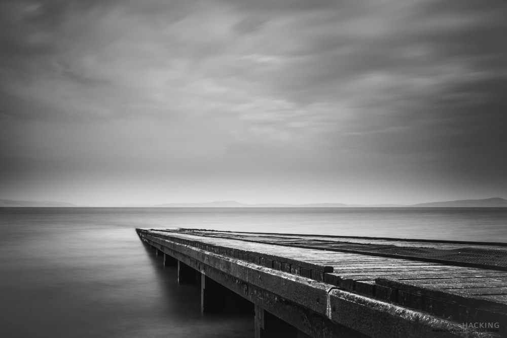 The RNLI jetty at Morecambe bay in Lancashire, England.