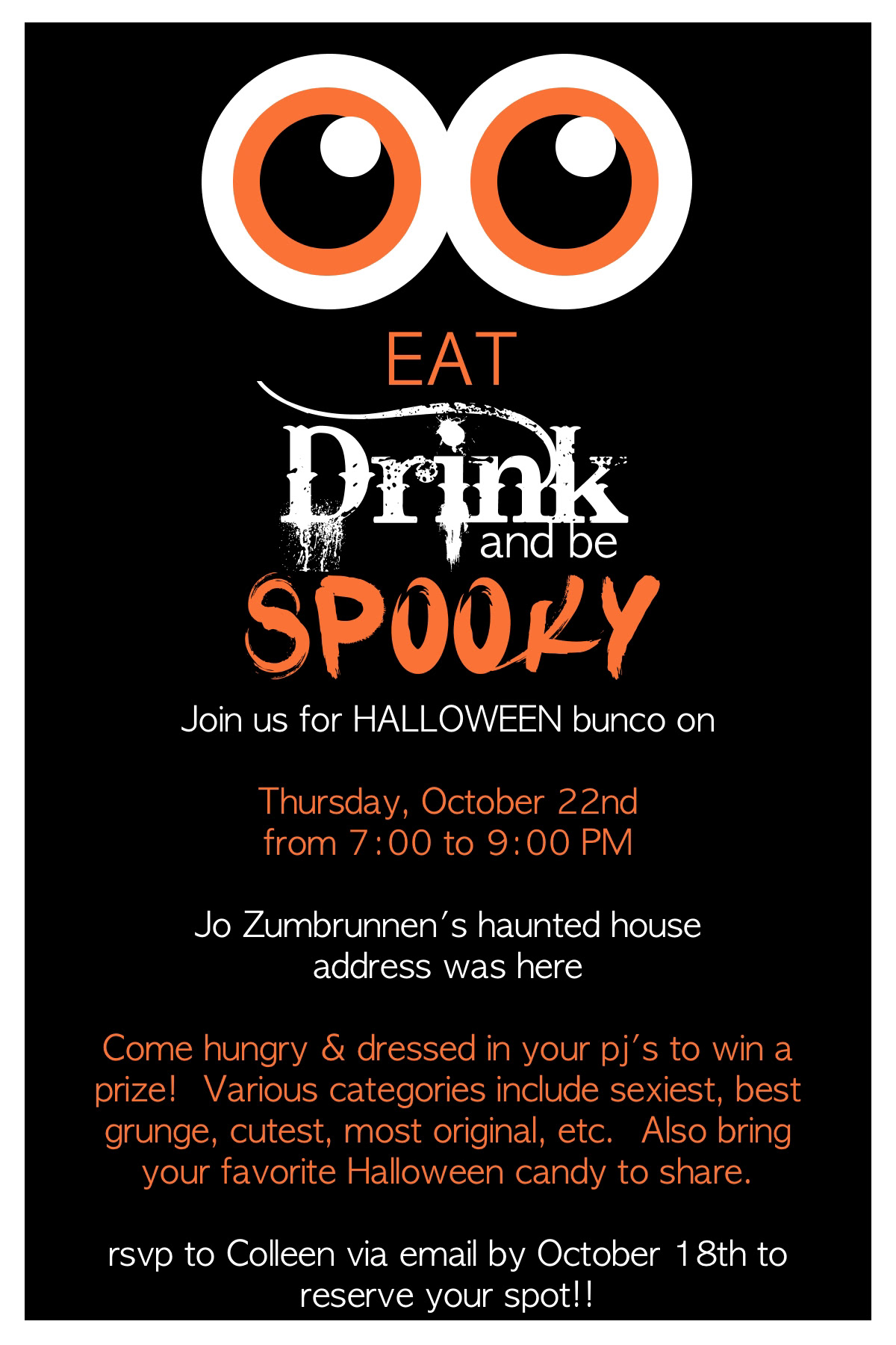 Camille Creates Halloween Bunco Invitation