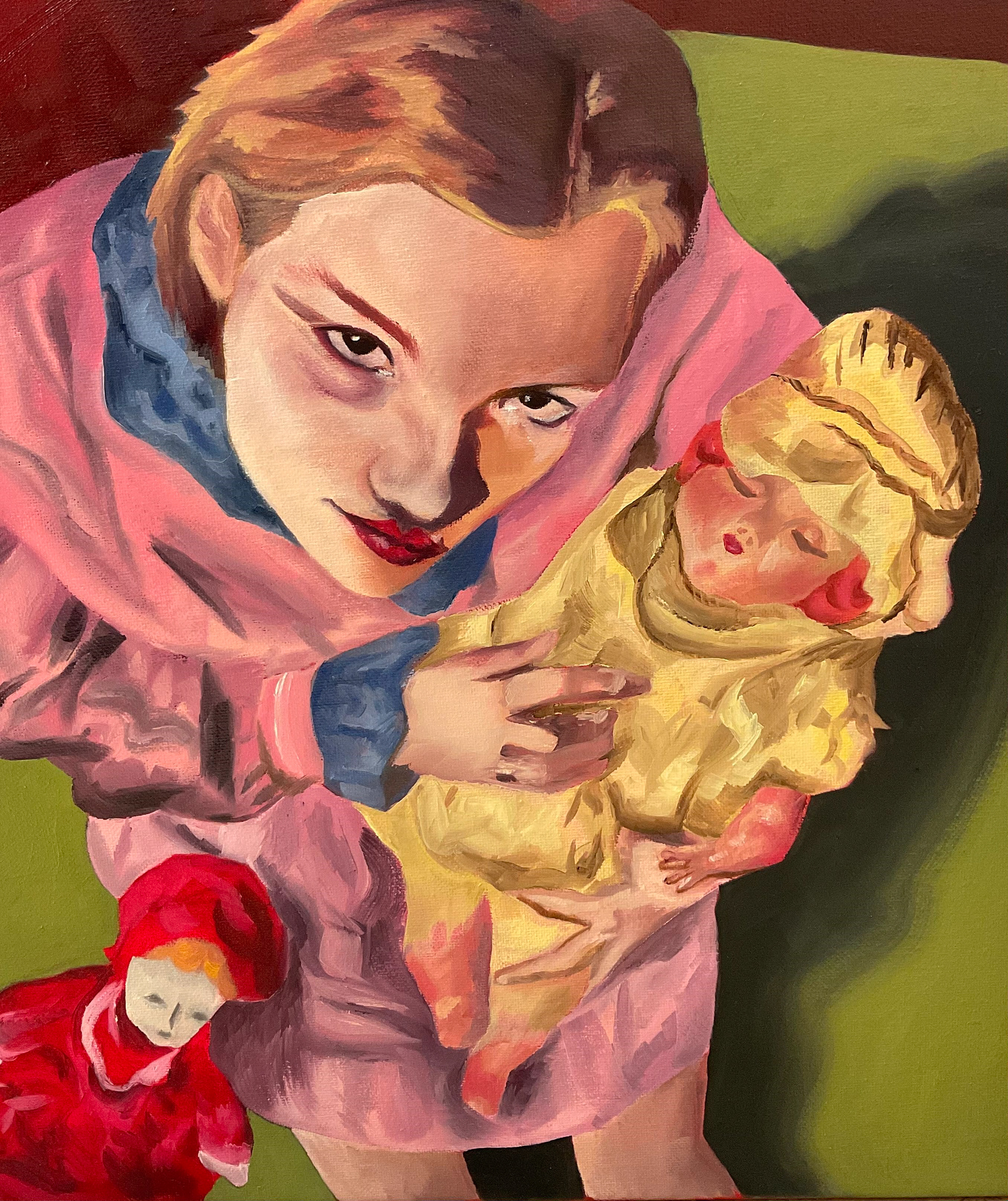 Annie Mills, Playdate, Painting, Chagrin Falls High School, Educator: Jill Eisert, Grade 12, Honorable Mention