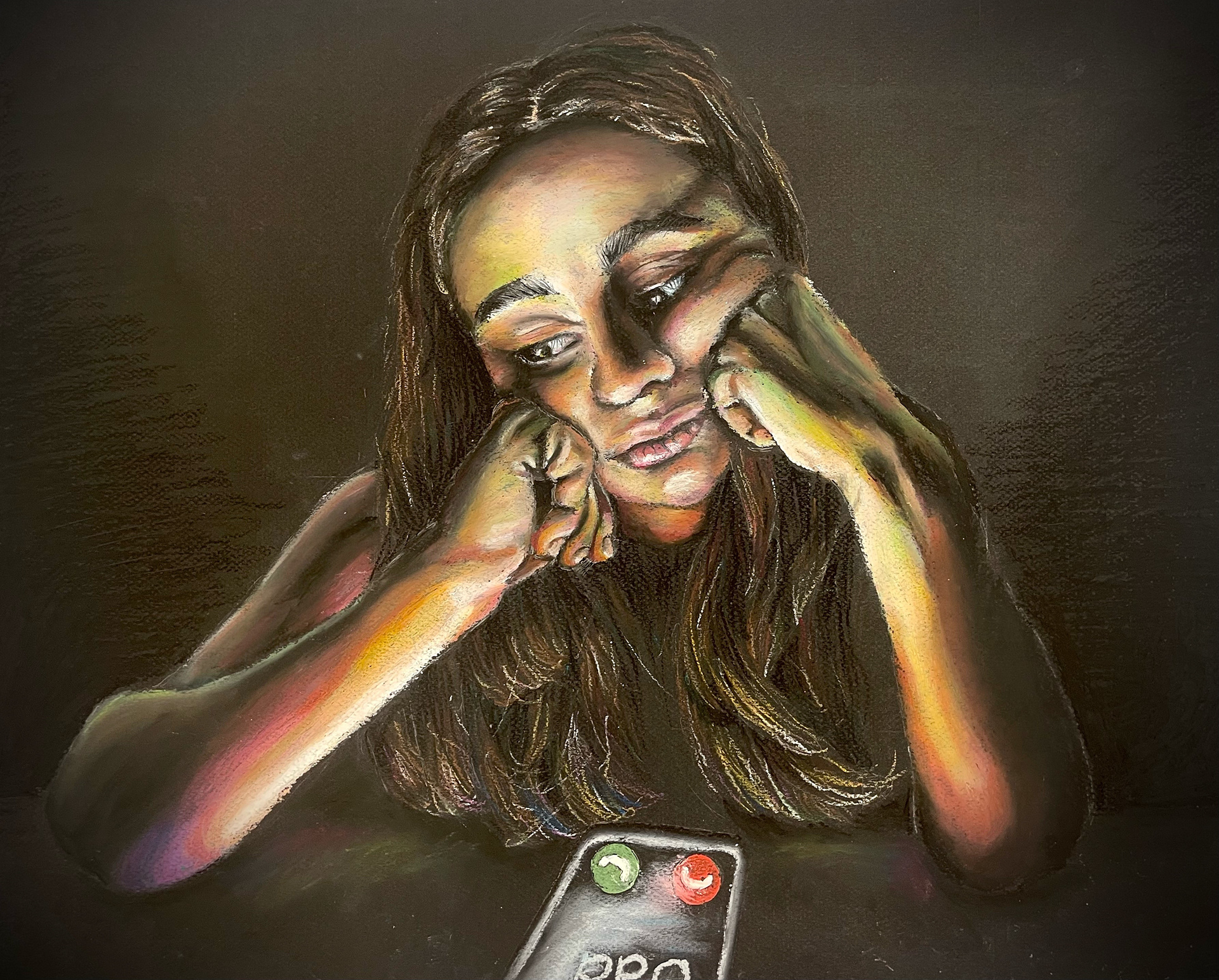 Gabrielle Logelin, Childlike Contemplation, Drawing & Illustration, Brecksville Broadview Hts High School, Educator: Andrew Hansen, Grade 12, Honorable Mention