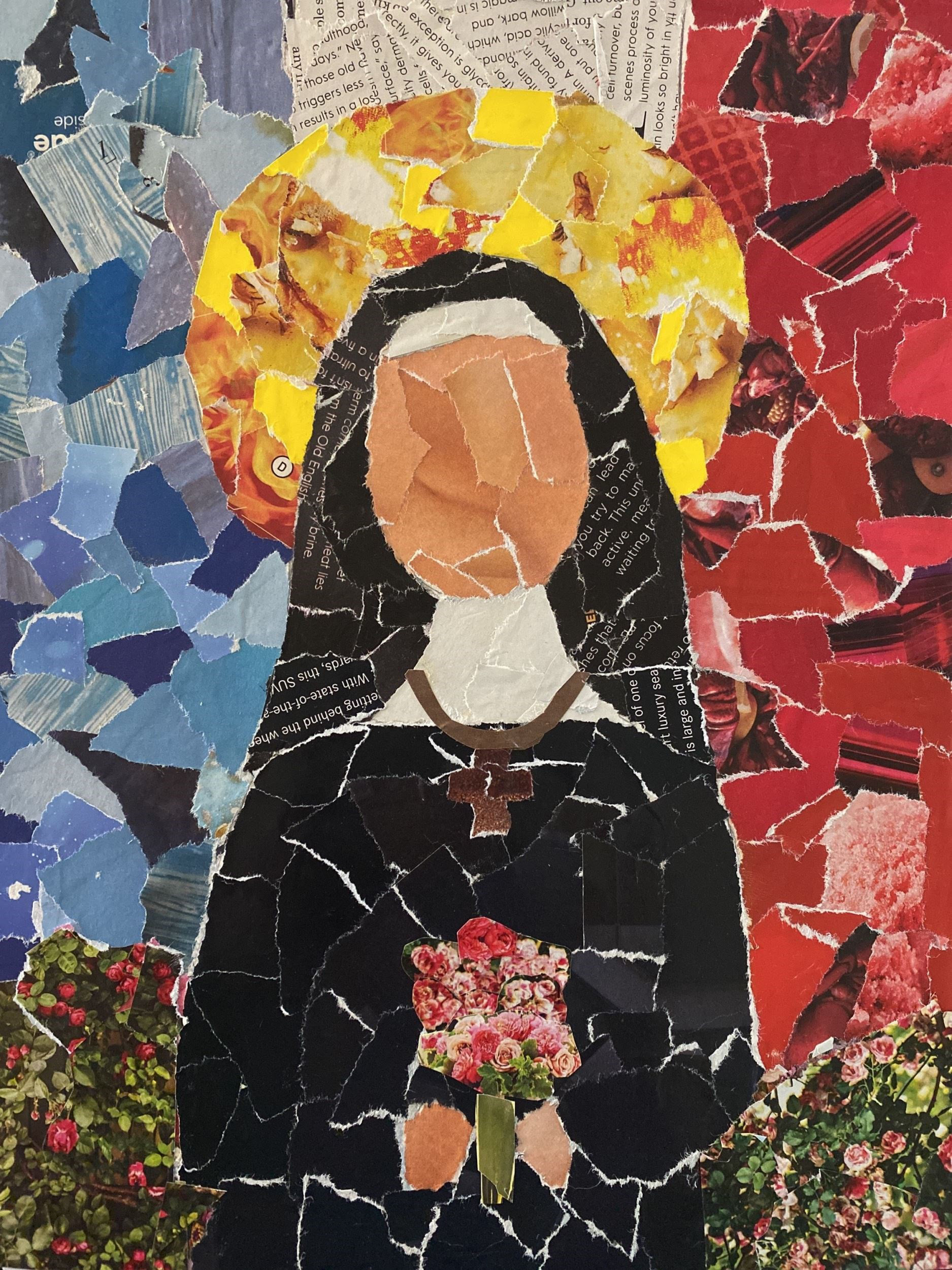 Sadie Nezovich, St. Therese of Lisieux, Mixed Media, Lakewood Catholic Academy, Educator: Jessica Stuver, Grade 8, Silver Key