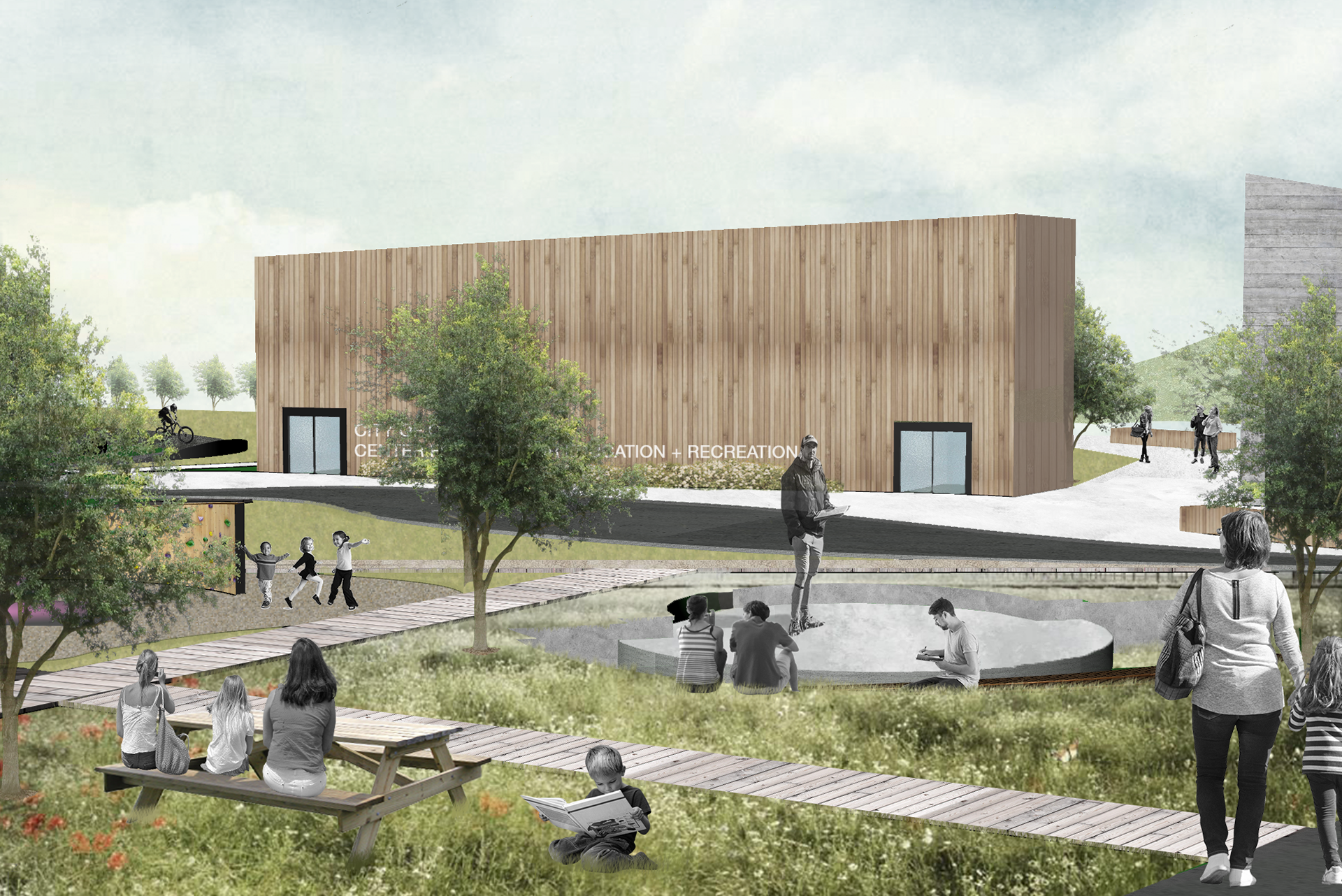 Outdoor Education Center Render: Looking North West