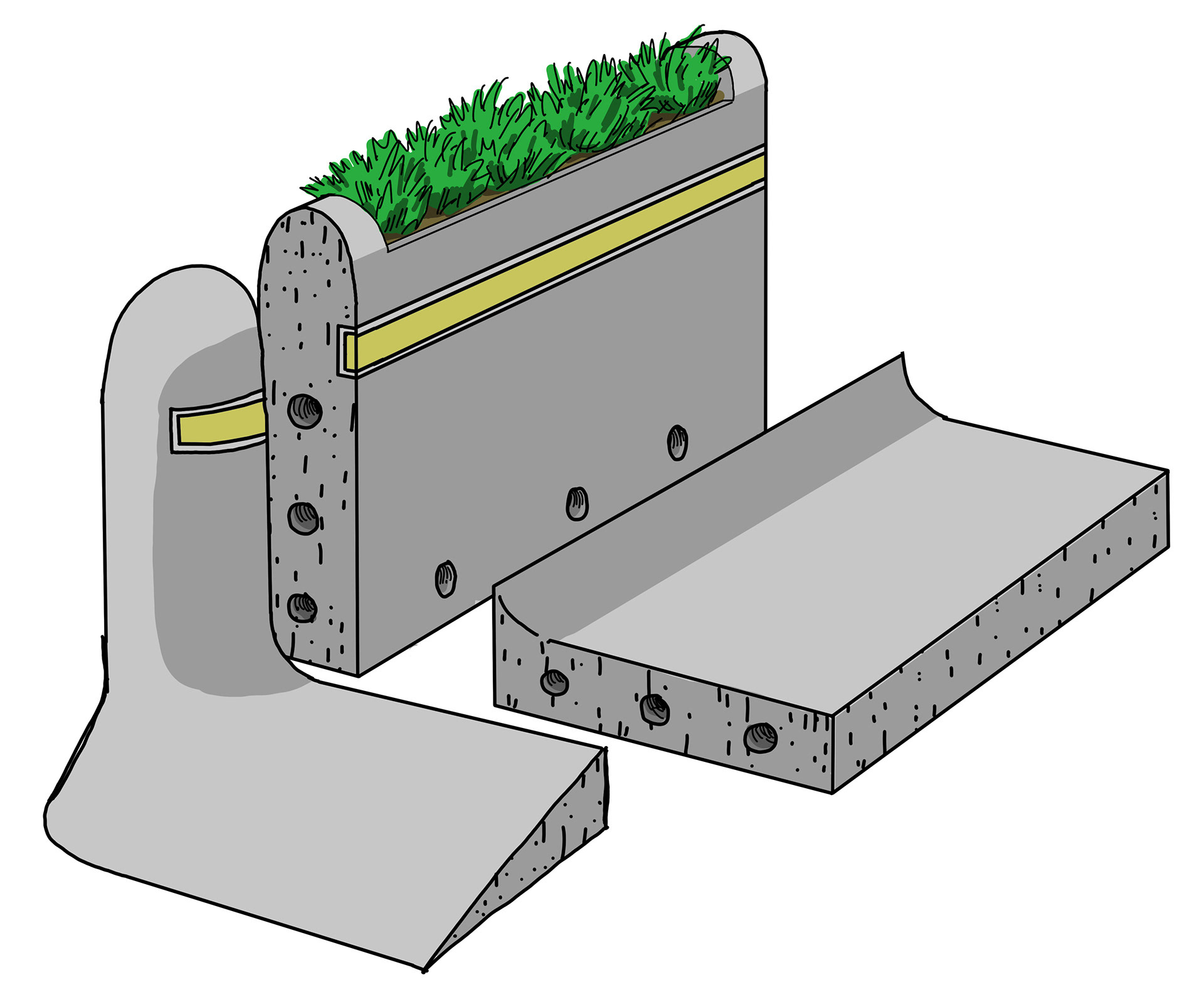 modular sidewalk barrier