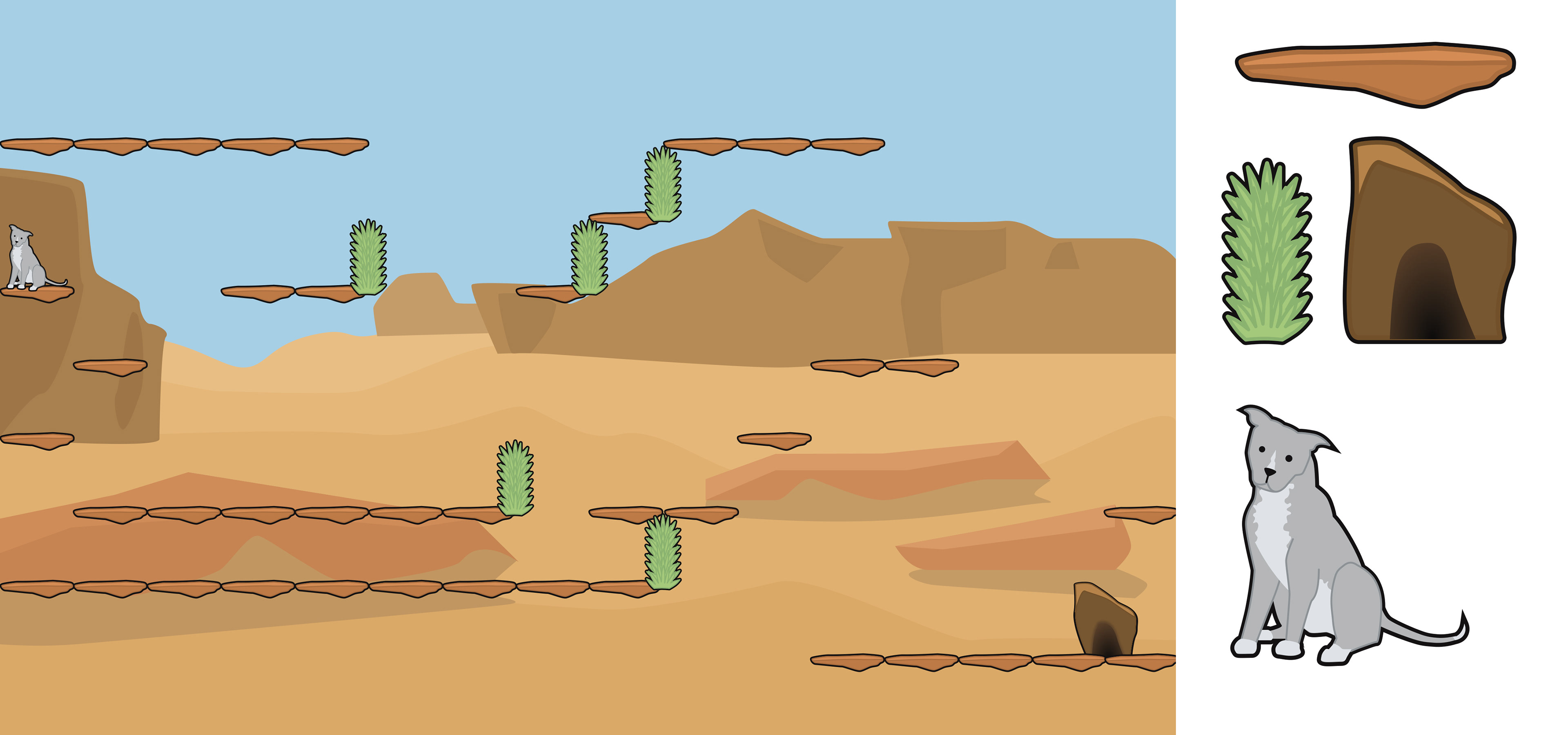 the desert level, with Pit Bull Terrier