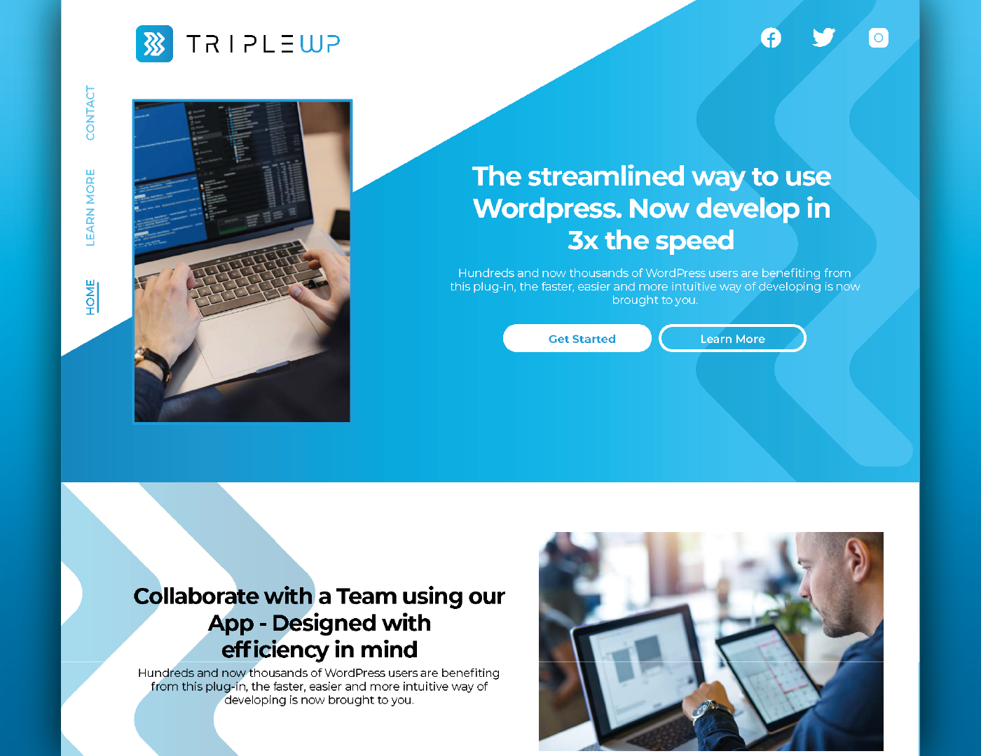 Triple Wp Website Wireframe design