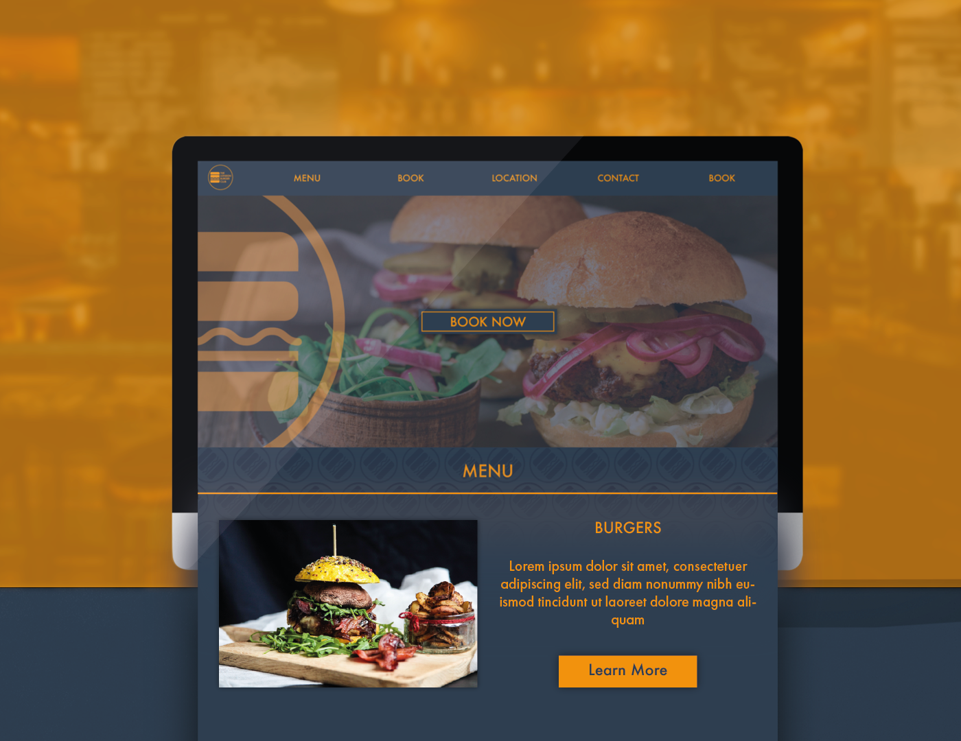The London Burger Club Restaurant Website Design