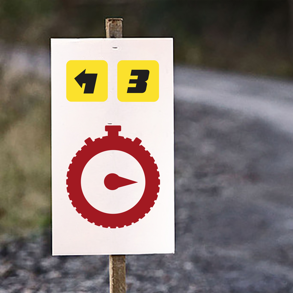 Course Iconography based of rally language.