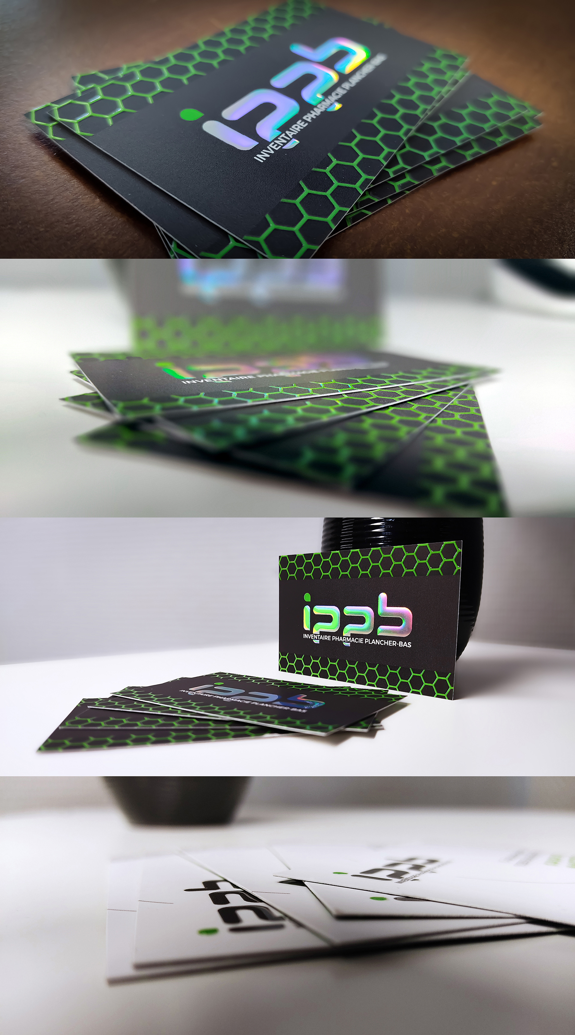 Cartes de visite holographiques et vernis 3D pour IPPB.