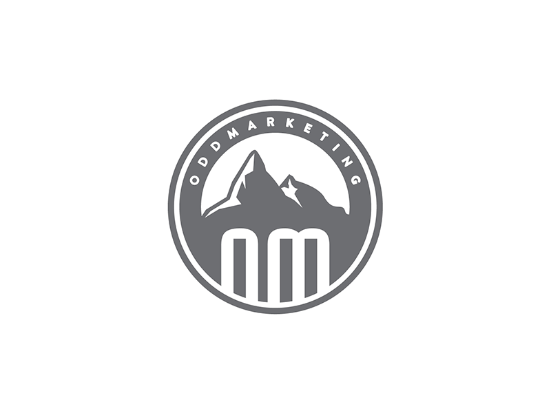 Odd Marketing rejected concept logo. Ice flow melting to form the owners initials O and M