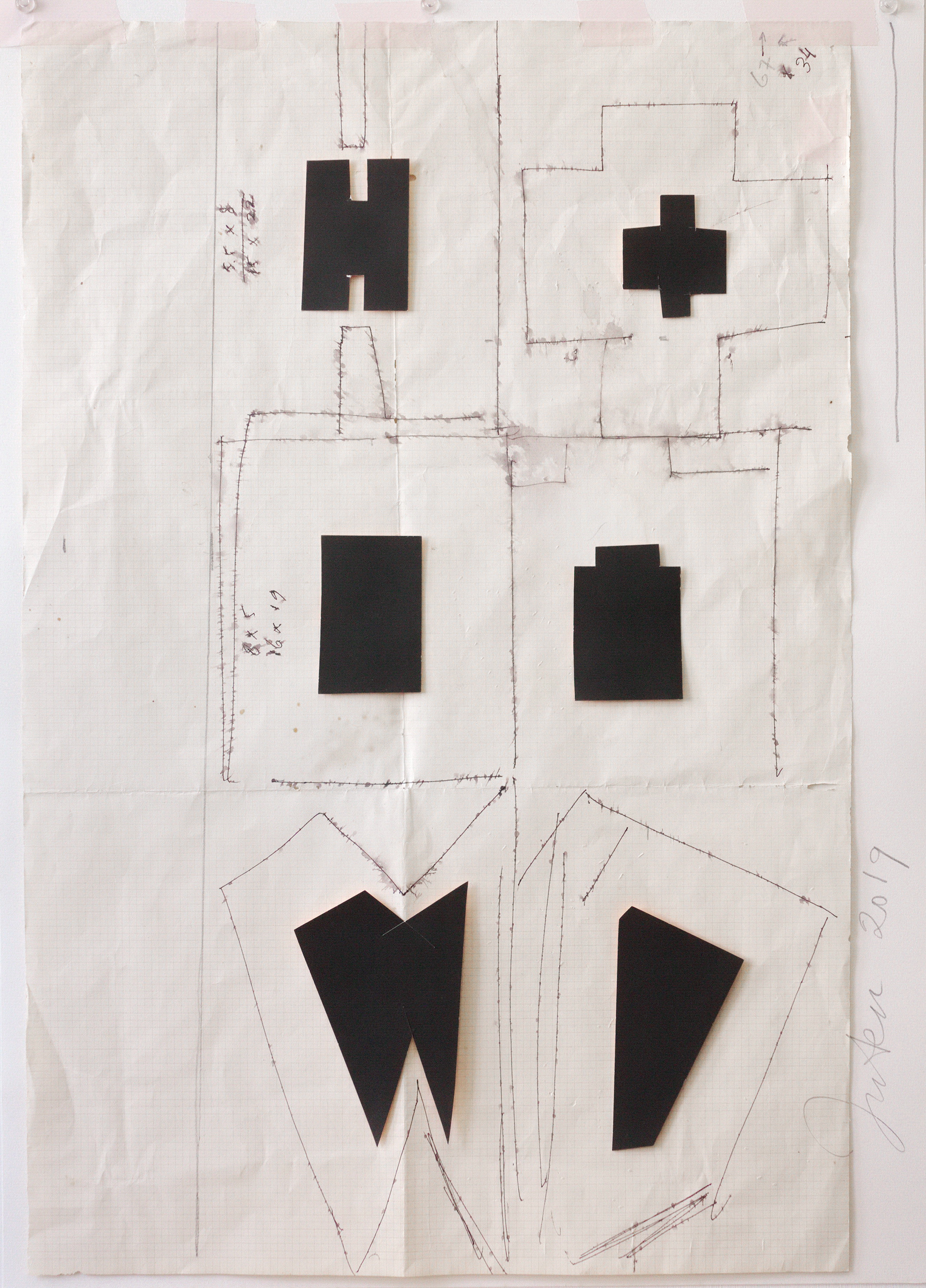 STUDY FOR FLOATING IMAGES 2019 -  collage on paper