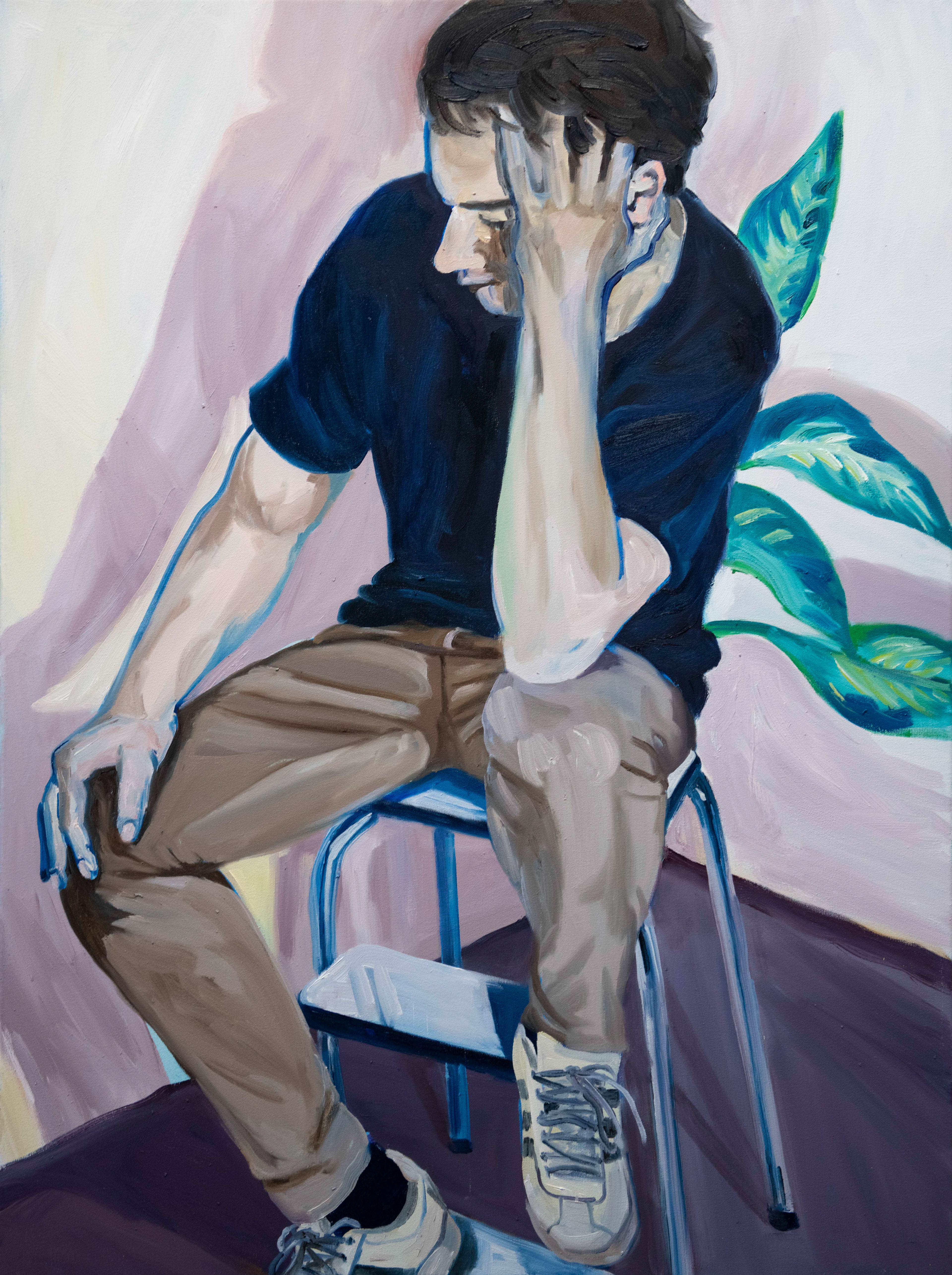 Treurend, oil on canvas, 60 x 80 cm