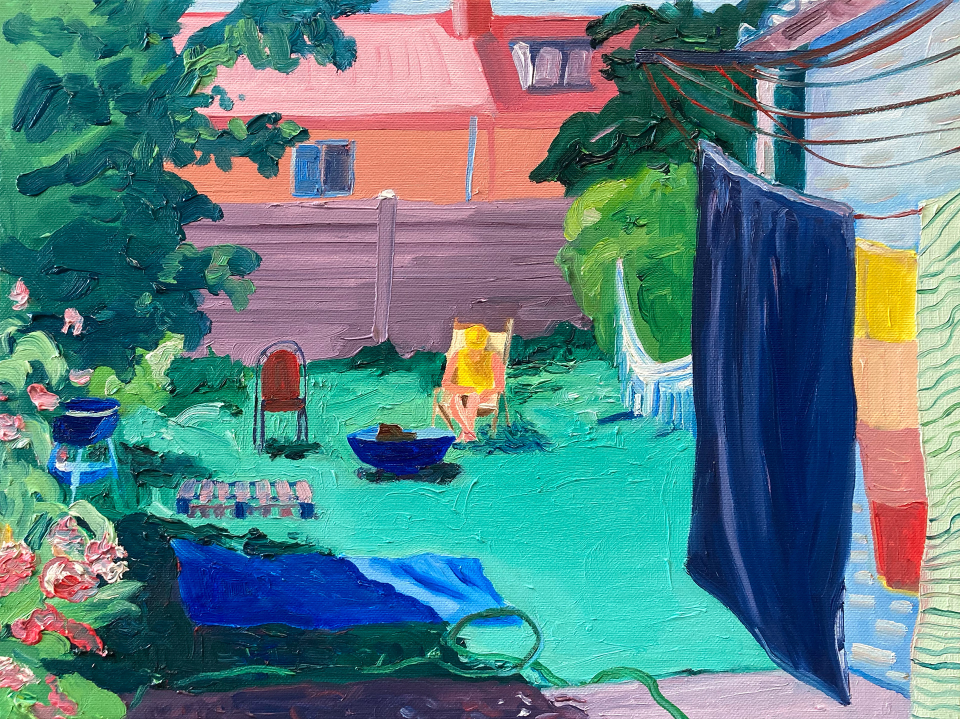 Tuin in Oostende, oil on canvas, 30 x 40 cm, 2021