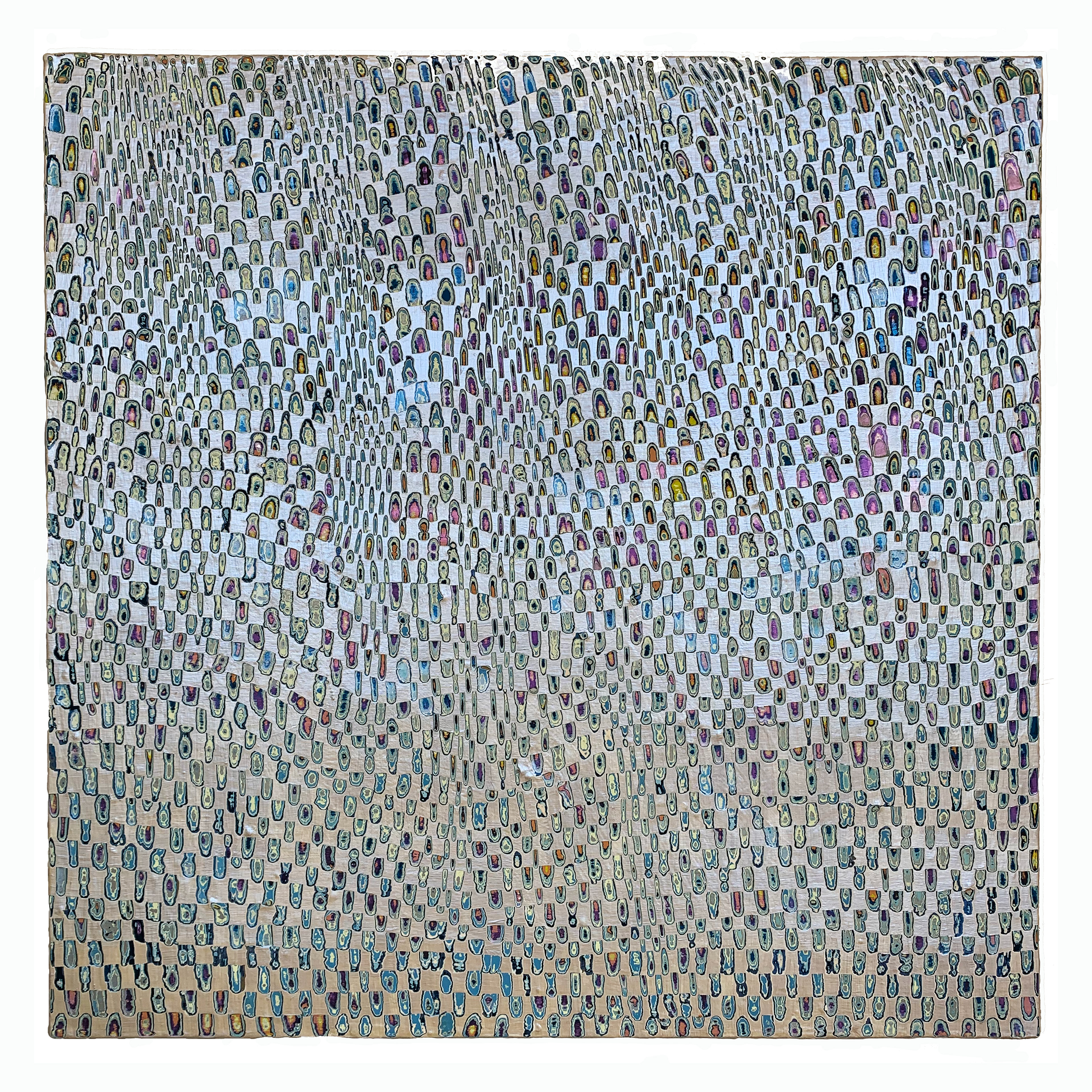 Crystal Palace, 2020, Mixed medium on Wood, 36in x 36in