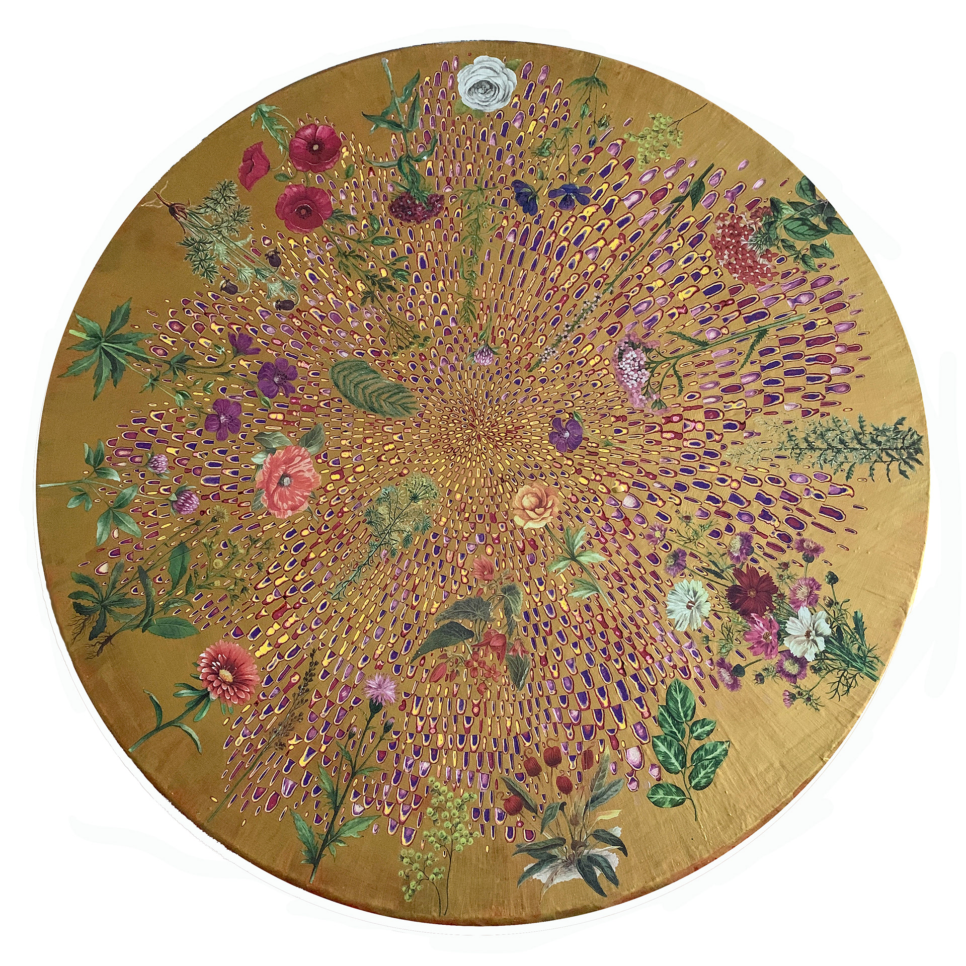 Allison (Root Chakra), 2020, Mixed Medium on Wood, 36in diameter