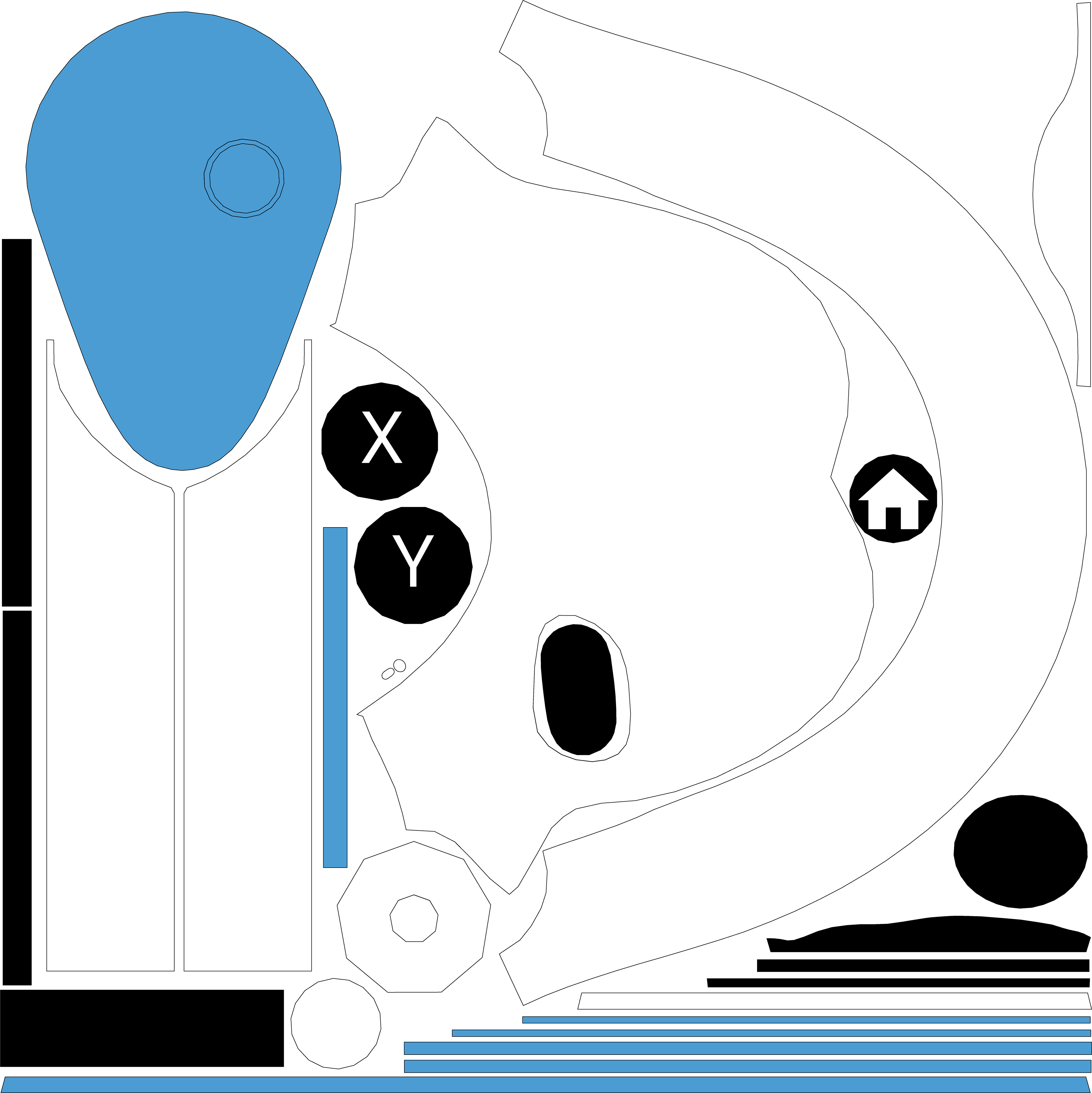 PNG export from Adobe Illustrator of styled, unwrapped UV Map for the left controller