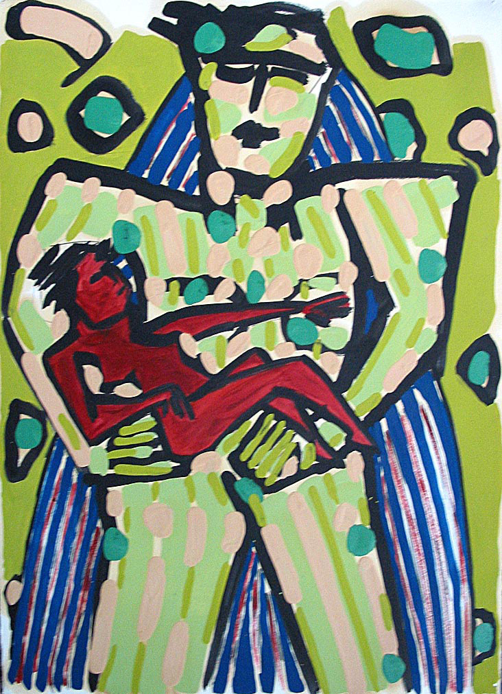 NO. 3 mixed media on paper, 30 by 22 inches, HERMANN LEDERLE