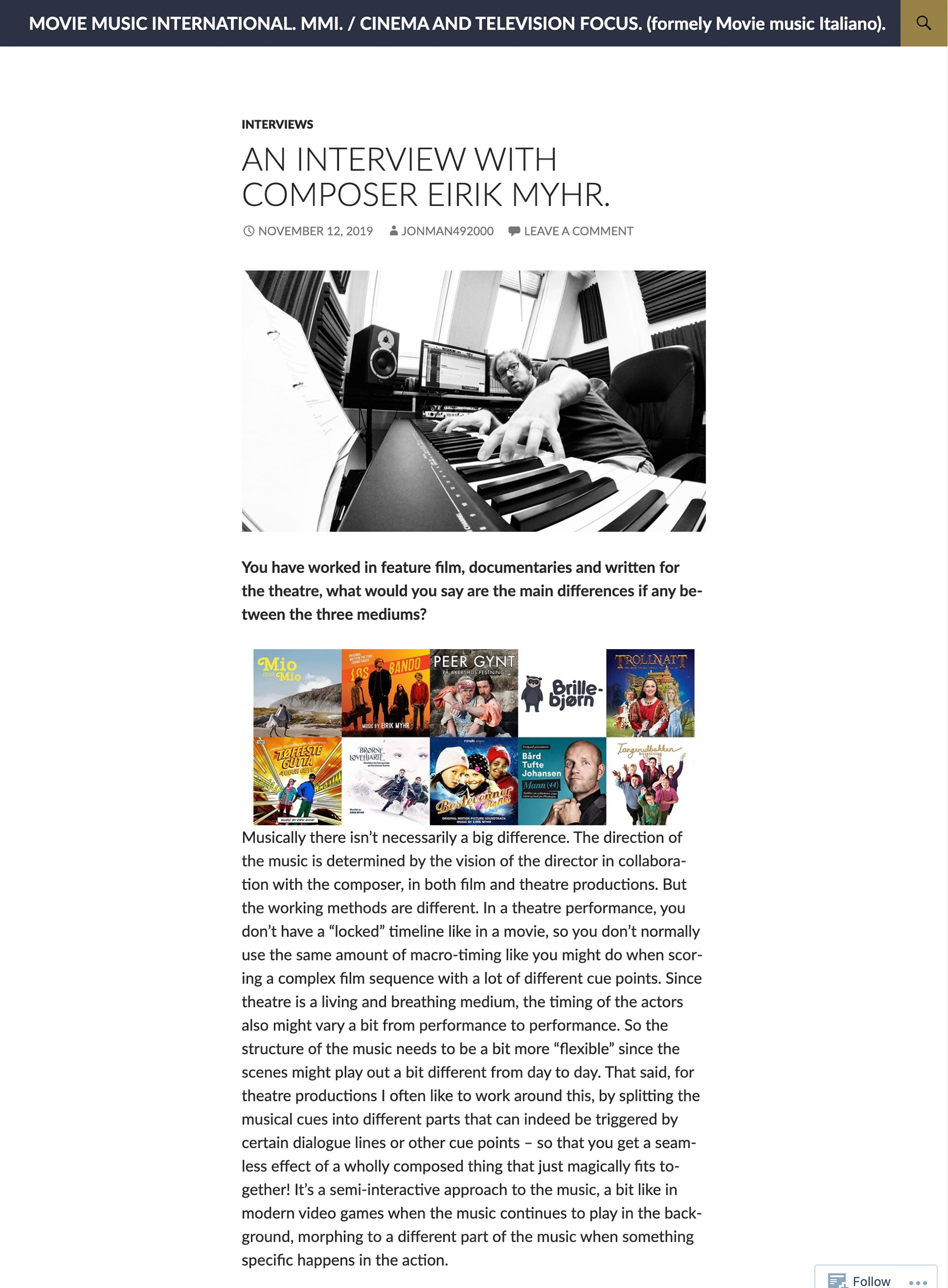 Movie Music International, November 12, 2019