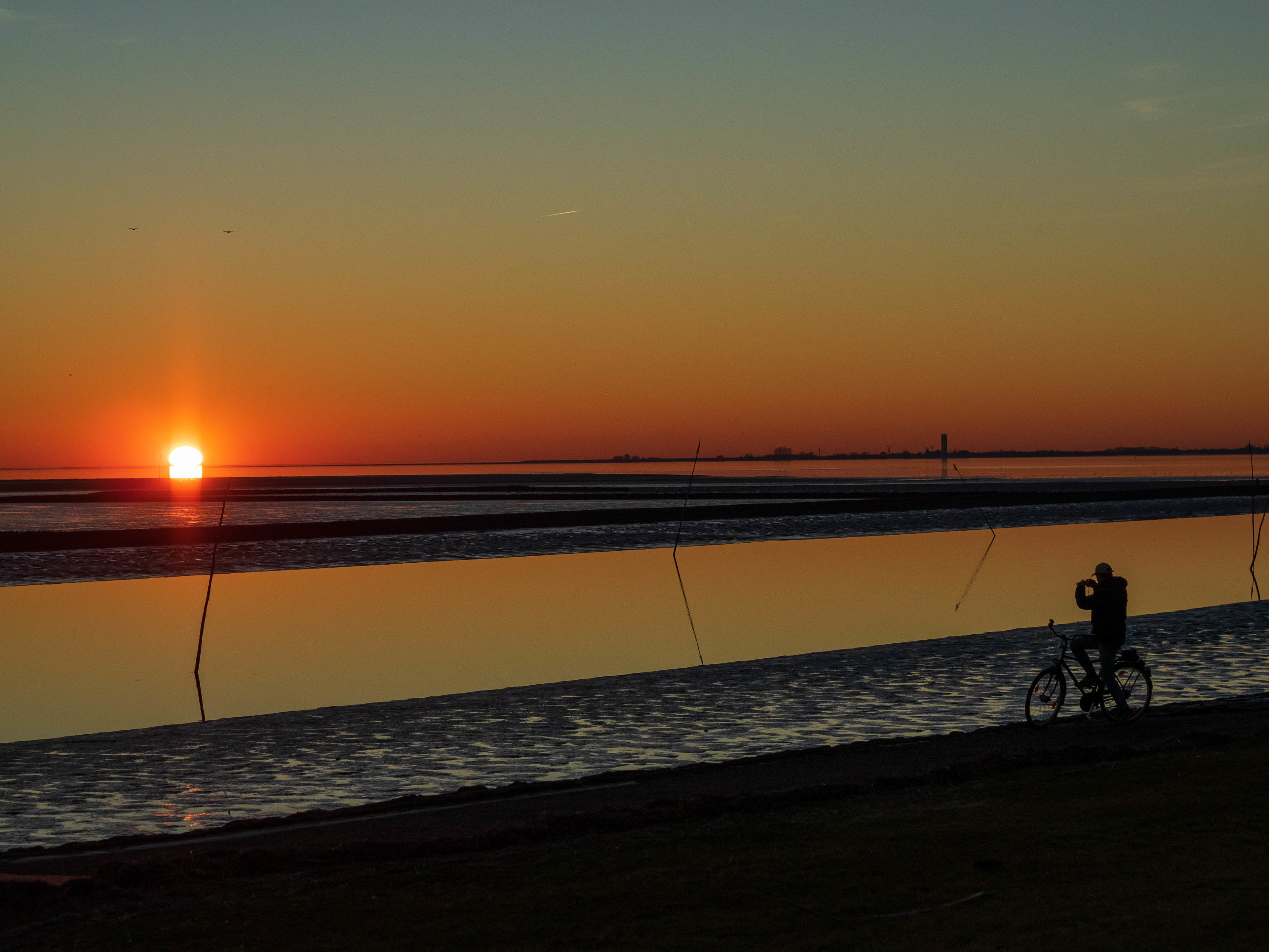 Sunset with Cyclist
