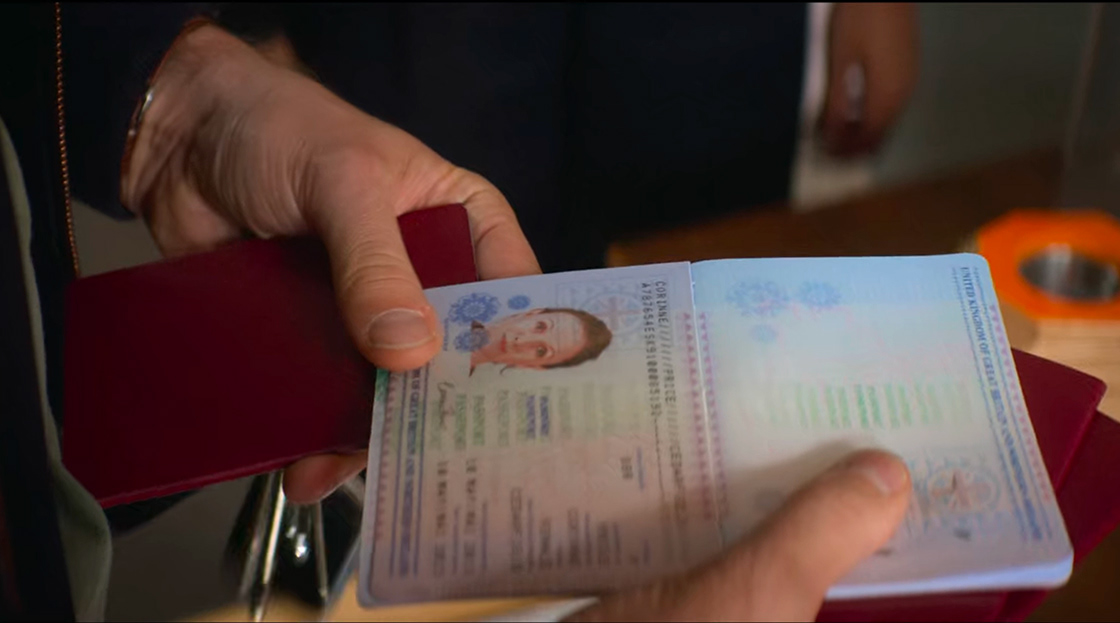 Passport prop for Netflix 'The Stranger'