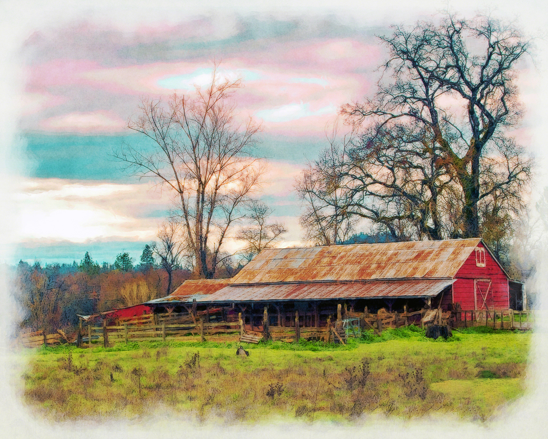 Barn in Penn Valley (Painted)