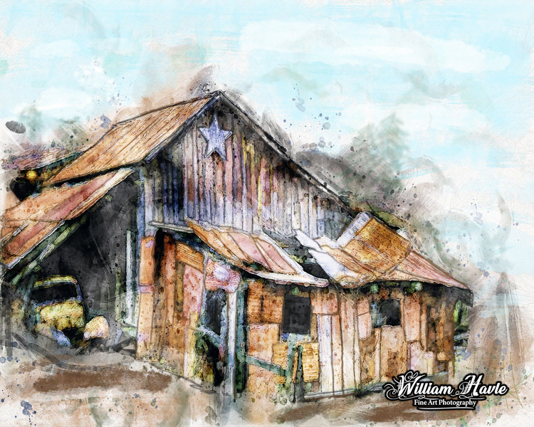Star Barn Watercolor 1