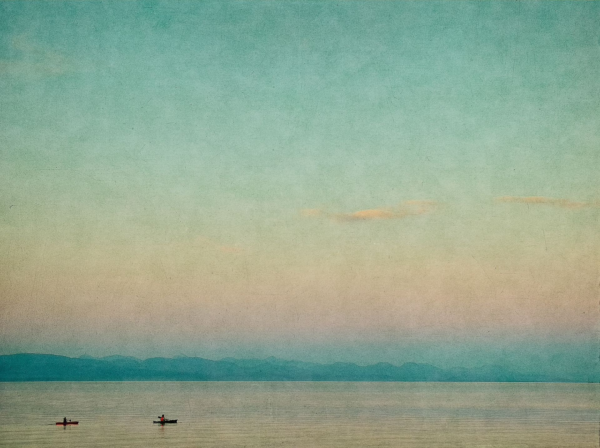 Kayaks on Campbell river