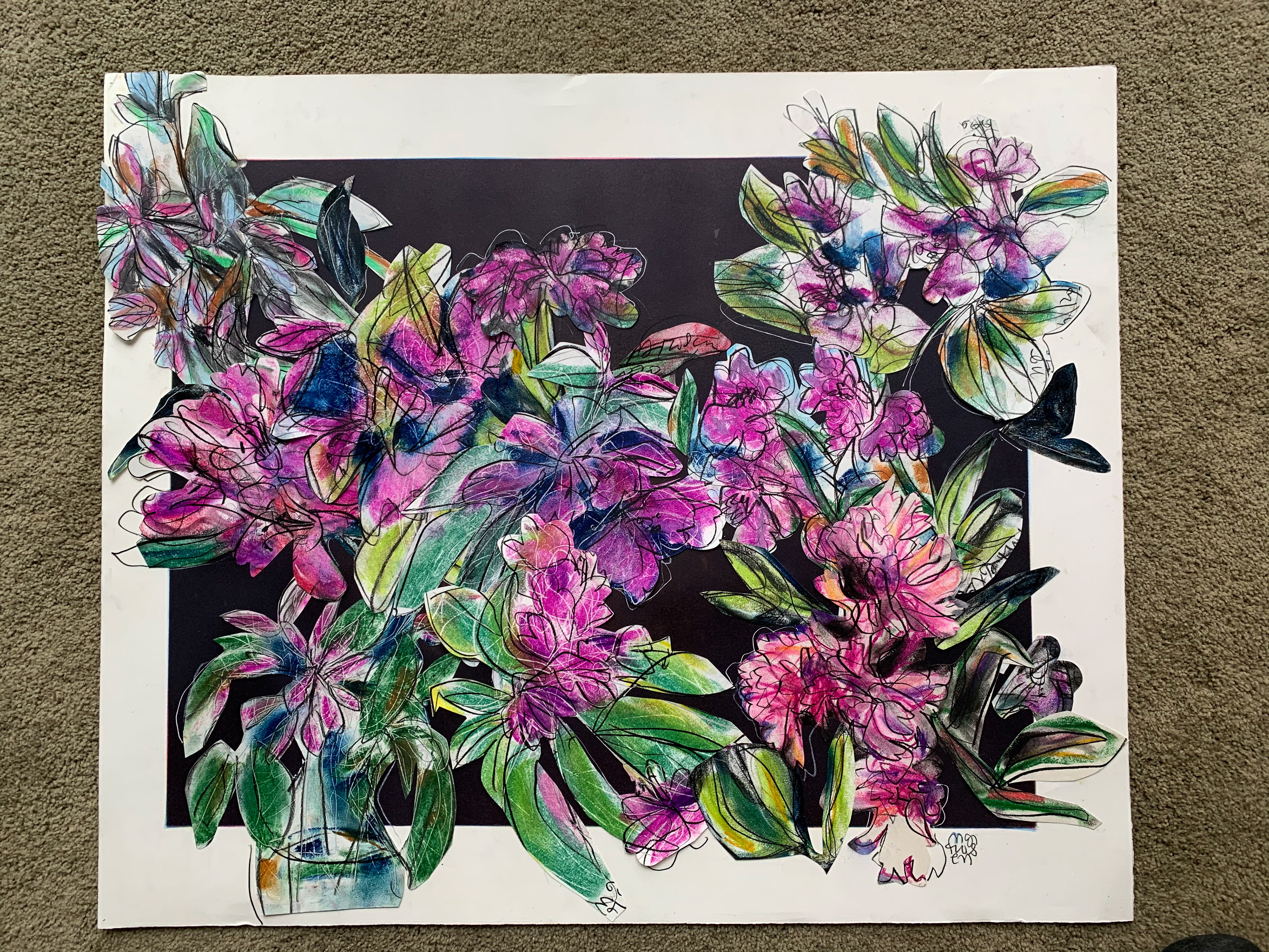 Collage 1 / SOLD Rhododendrons, 36 x 24, $1600